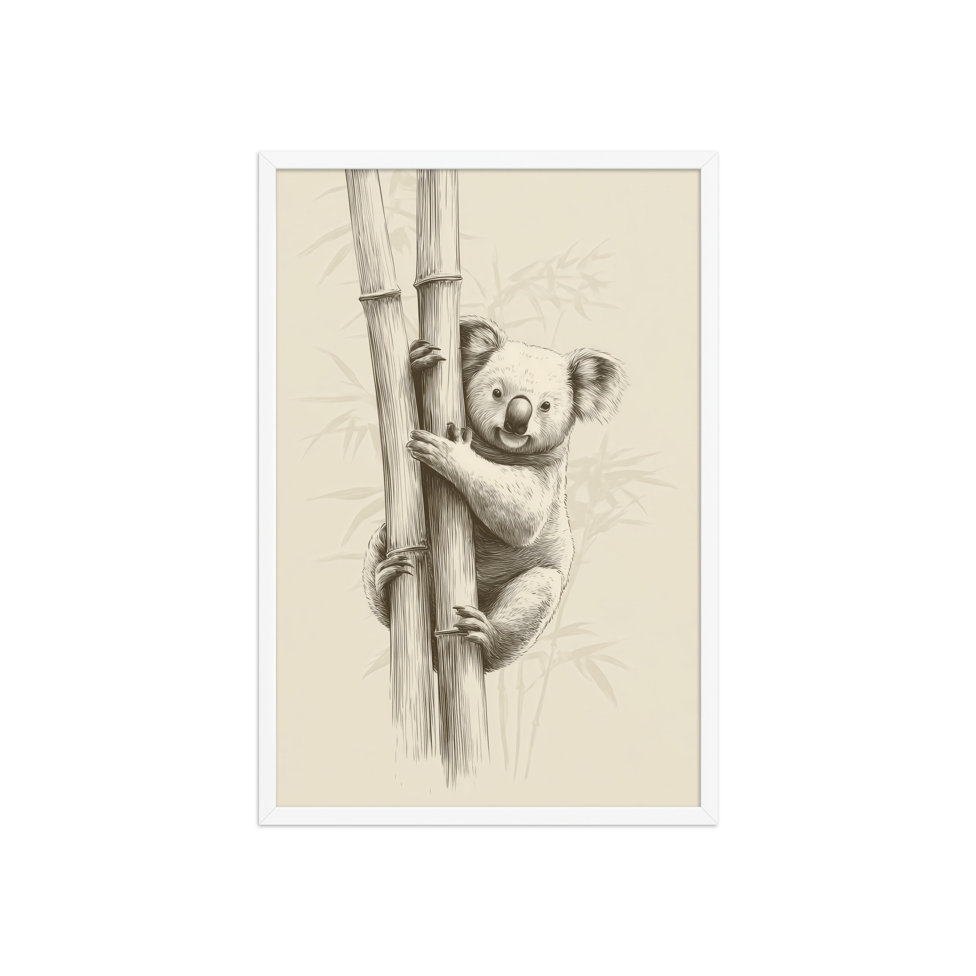 Koala Bamboo I — Koala Illustration in Warm Neutrals Wall Decor — Framed Poster - Image 23