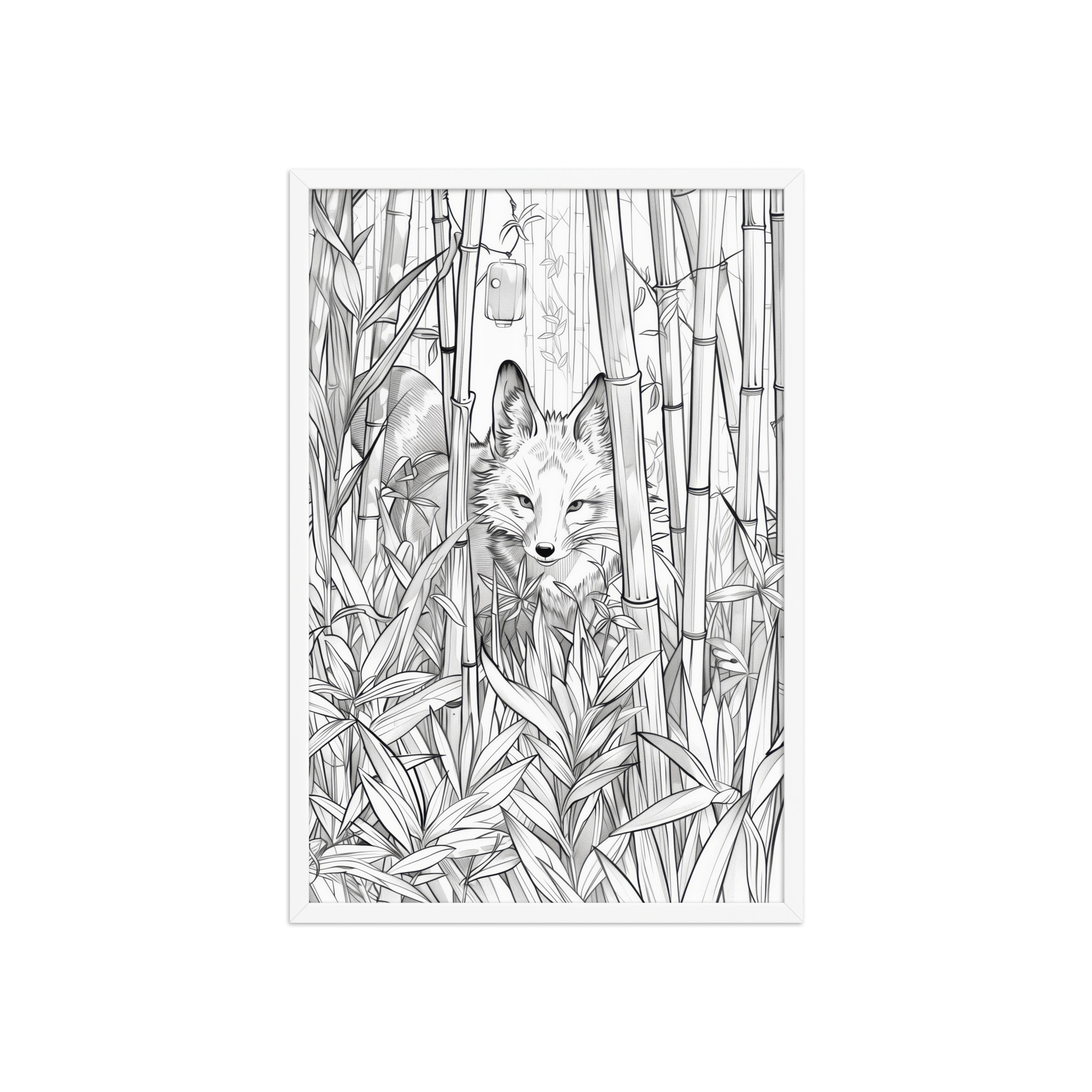 Fox Spirit in Bamboo Forest — Fox Among Bamboo Wall Decor — Framed Poster - Image 23