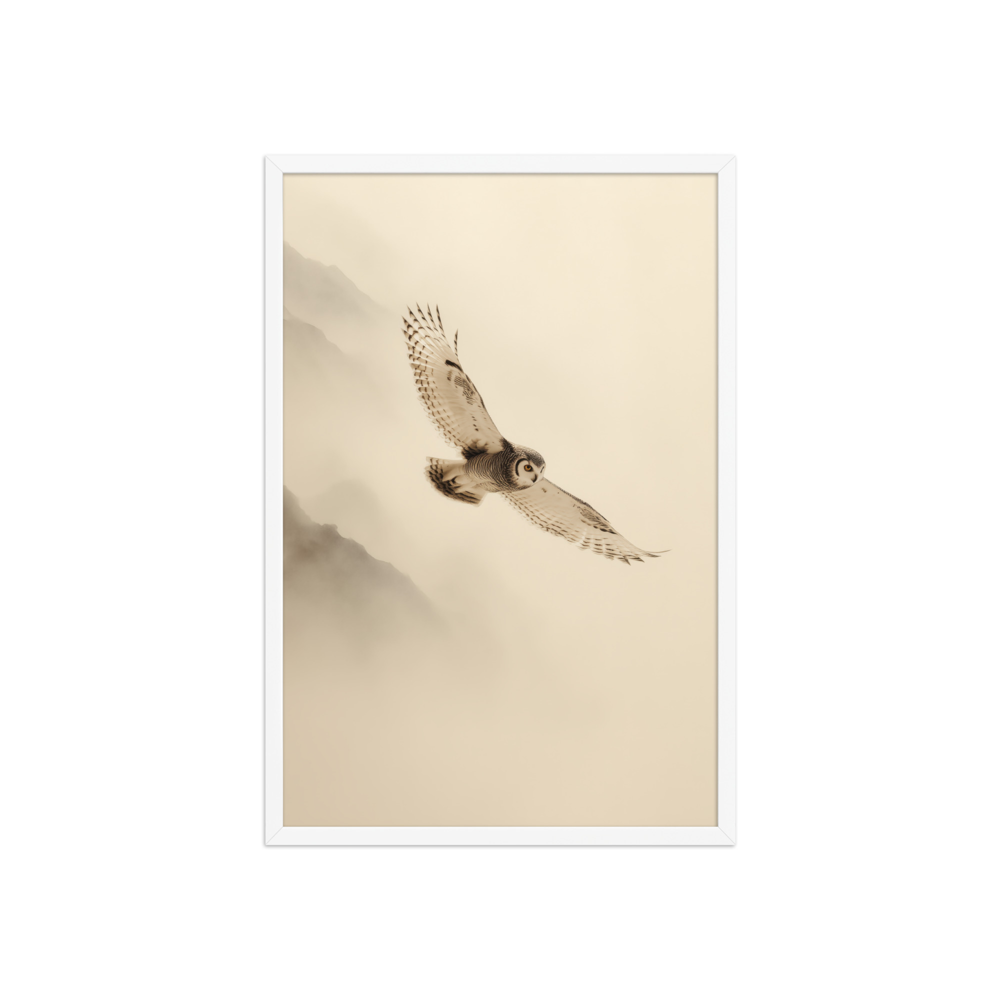 Flight Through Mist — Owl in Motion Wildlife Wall Art — Framed Poster - Image 20