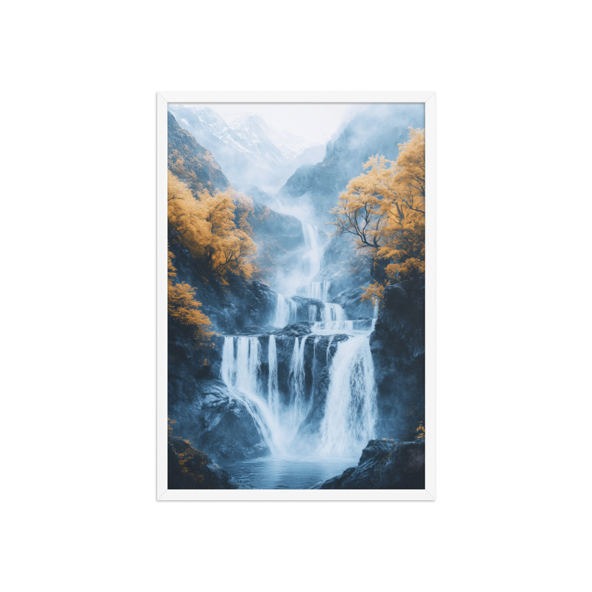 Autumn Falls — Waterfall Landscape Wall Art — Framed Poster - Image 20