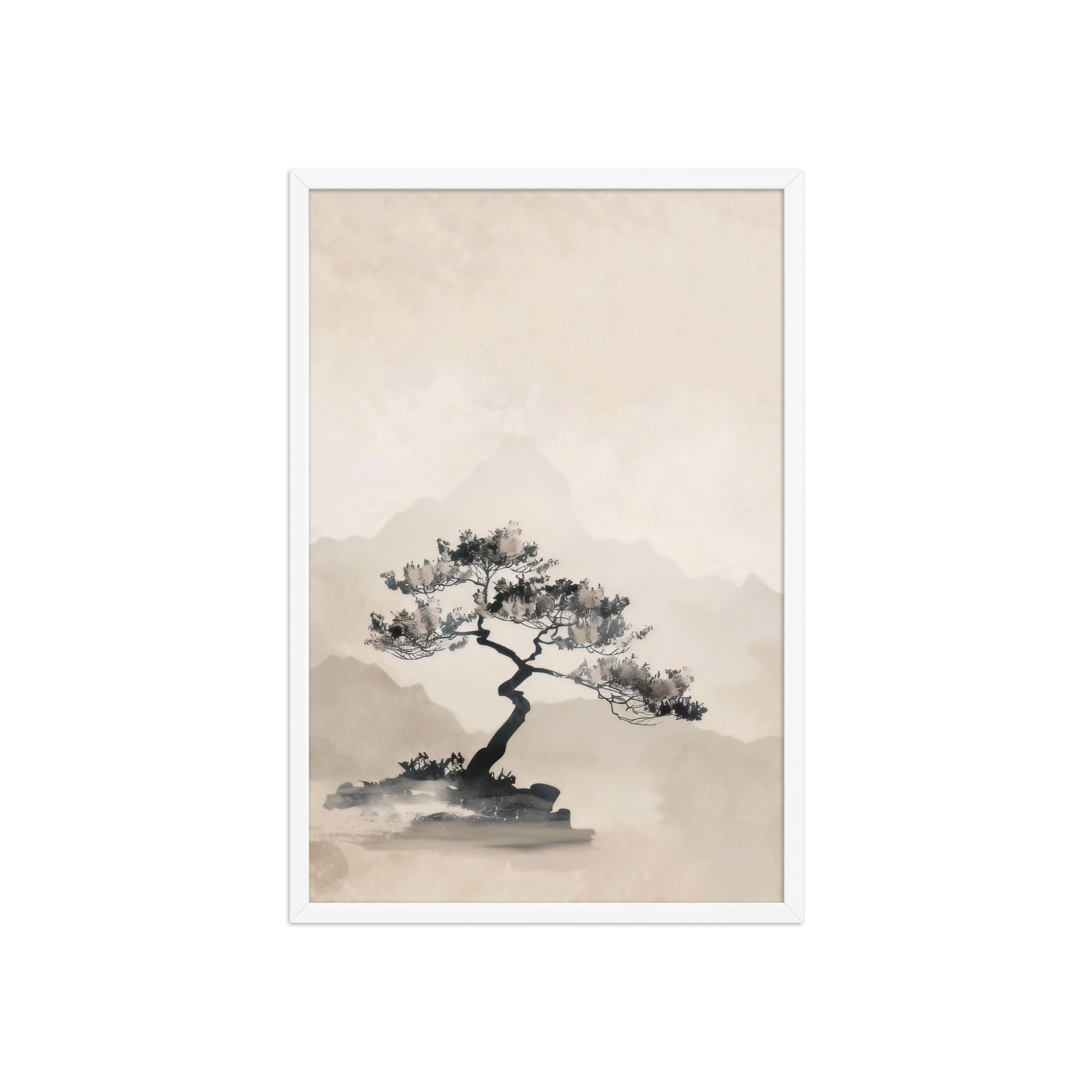 Bonsai Tree — Ink-Wash Landscape Wall Decor — Framed Poster - Image 20