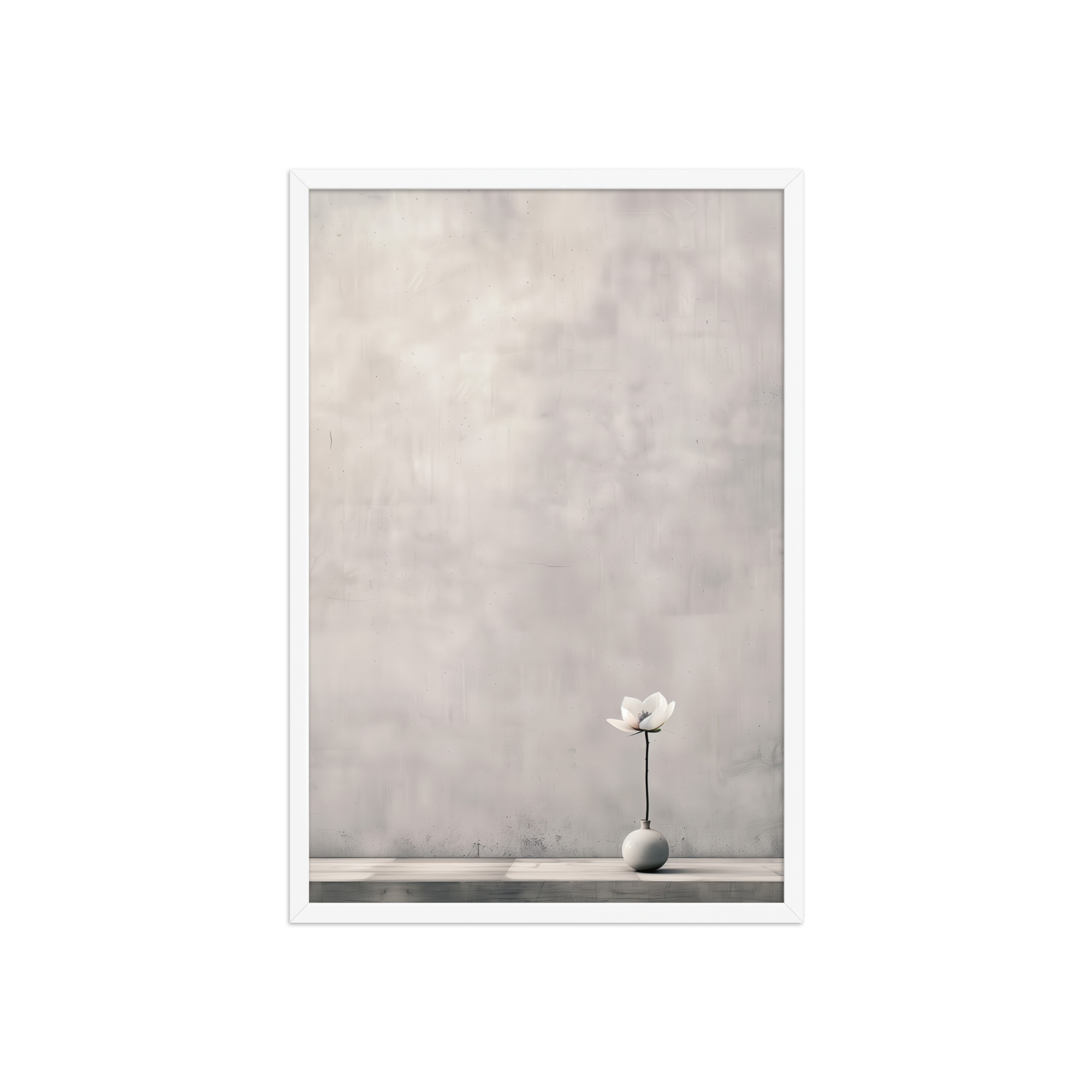 Lotus Minimalism — Single-Stem Vase Minimal Wall Decor — Framed Poster - Image 20