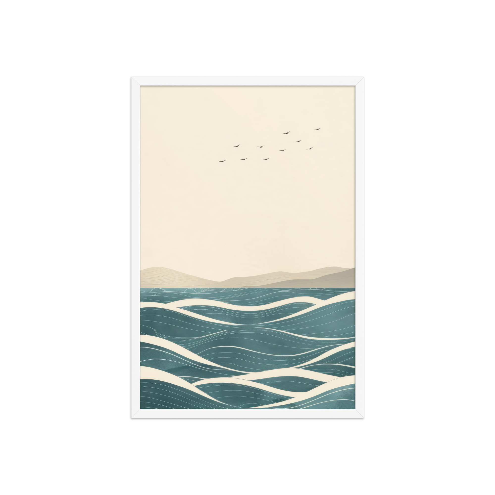 Still Horizons II — Japandi Ocean Minimalist Wall Art — Framed Poster - Image 23