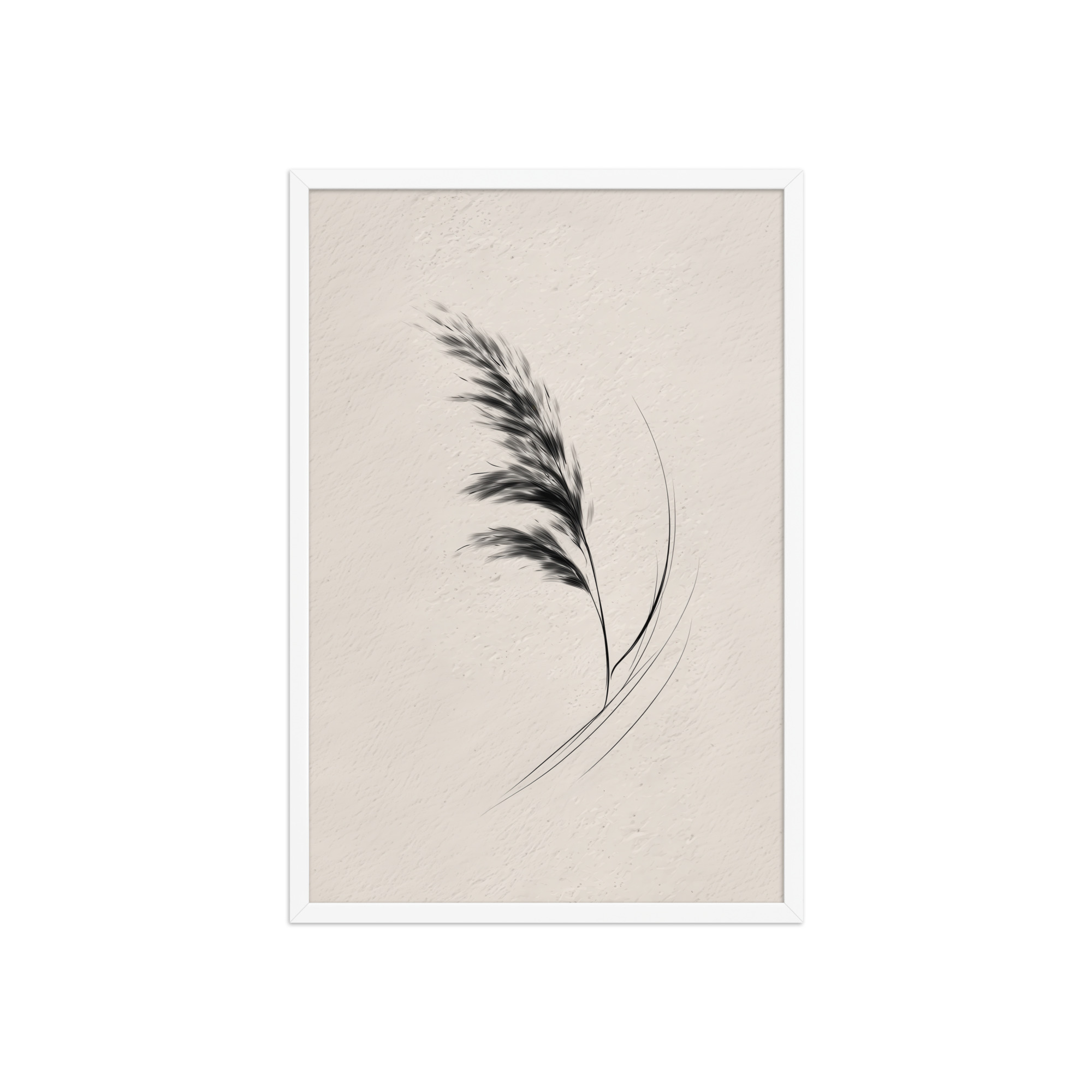 Windswept Pampas — Minimal Brush Wall Art — Framed Poster - Image 23