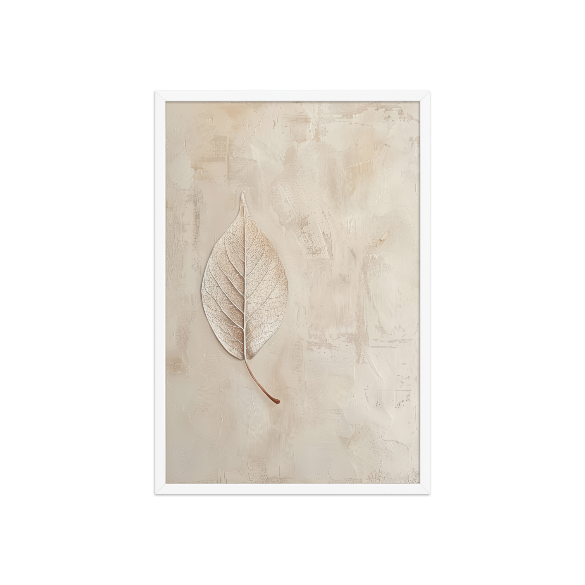 Wabi-Sabi Leaf II — Neutral Textured Botanical Wall Art — Framed Poster - Image 23