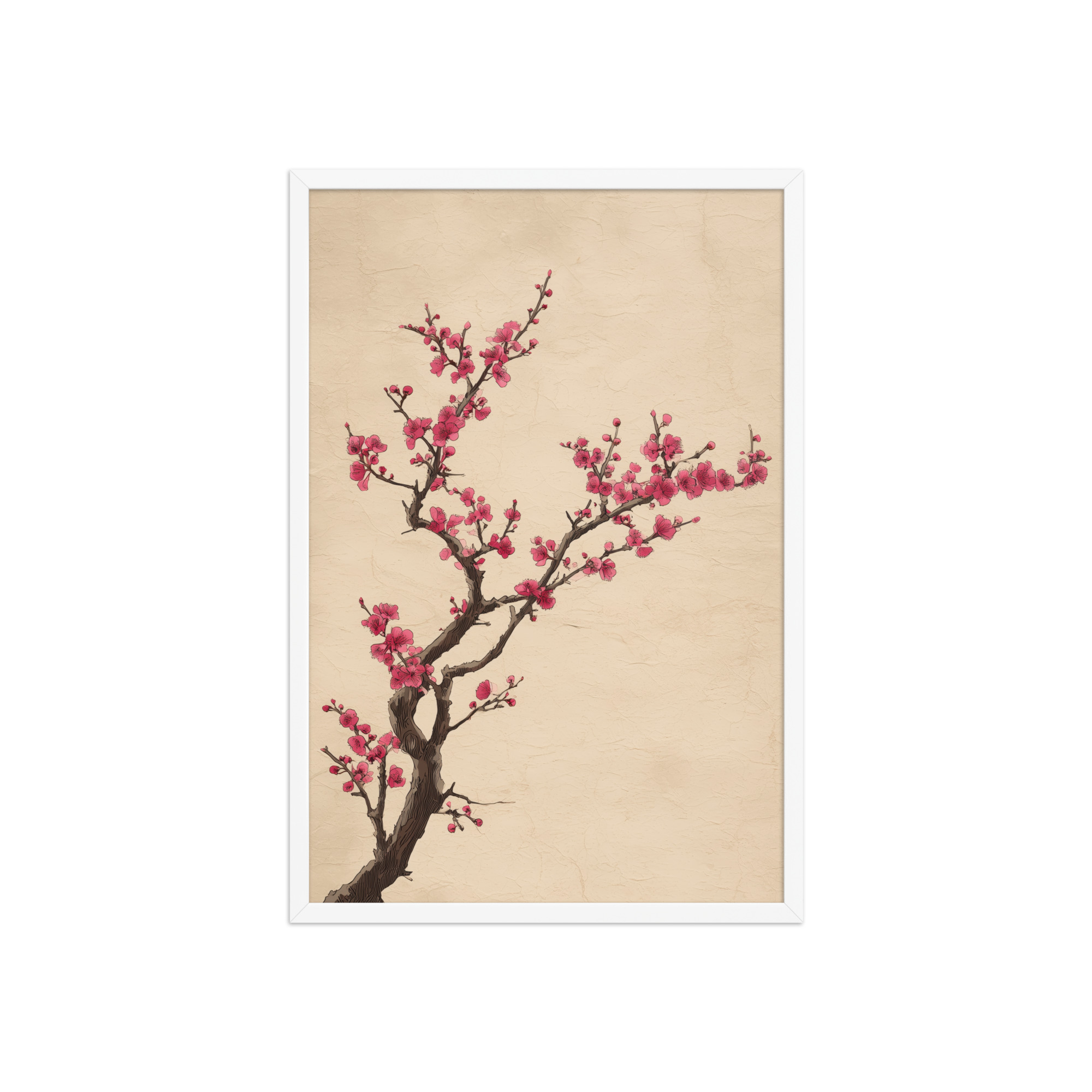 Plum Blossom Branch — Japanese Ink Illustration Wall Decor — Framed Poster - Image 20