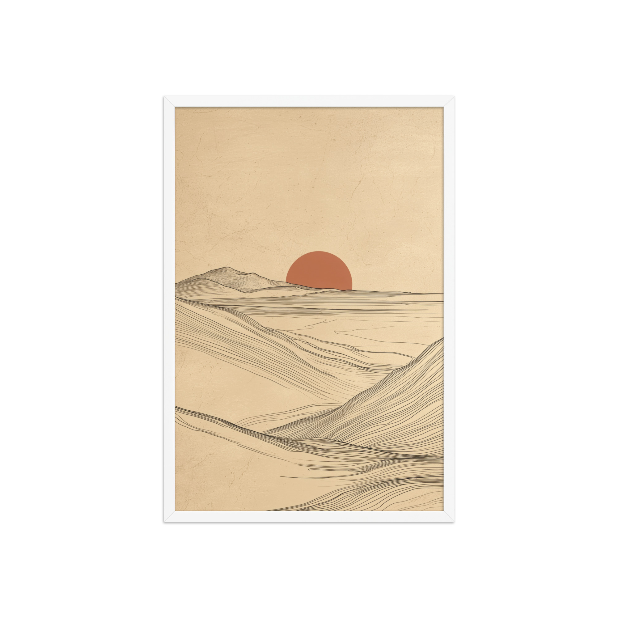 Flowing Ridges — Neutral Line Landscape Wall Art — Framed Poster - Image 17