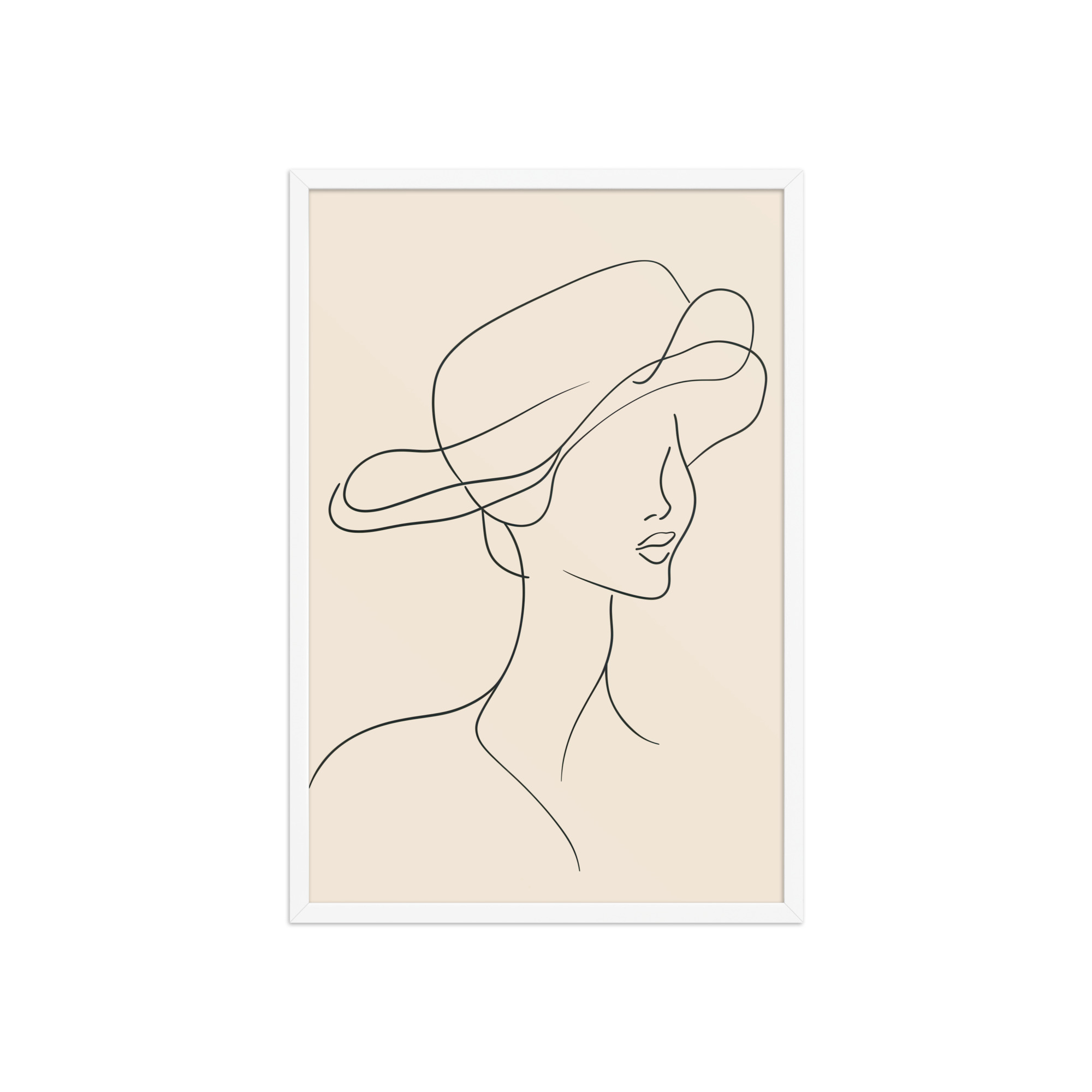Woman in the Wind — Minimal Line Art Portrait Wall Art — Framed Poster - Image 14