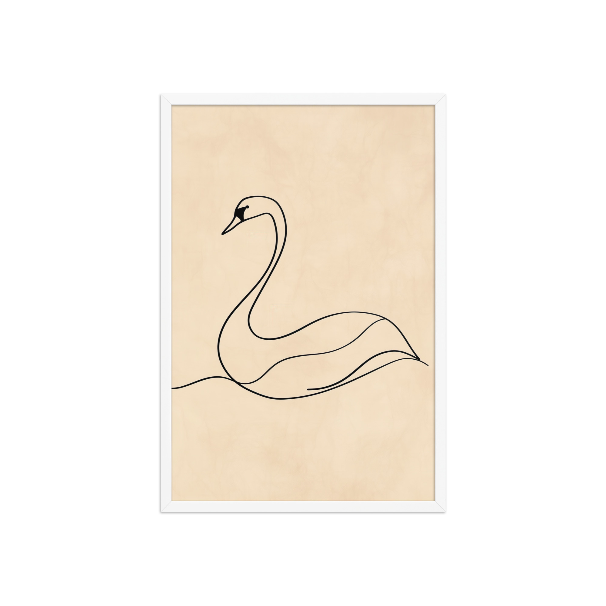 Swan Flow — Minimal Line Drawing Wall Art — Framed Poster - Image 14