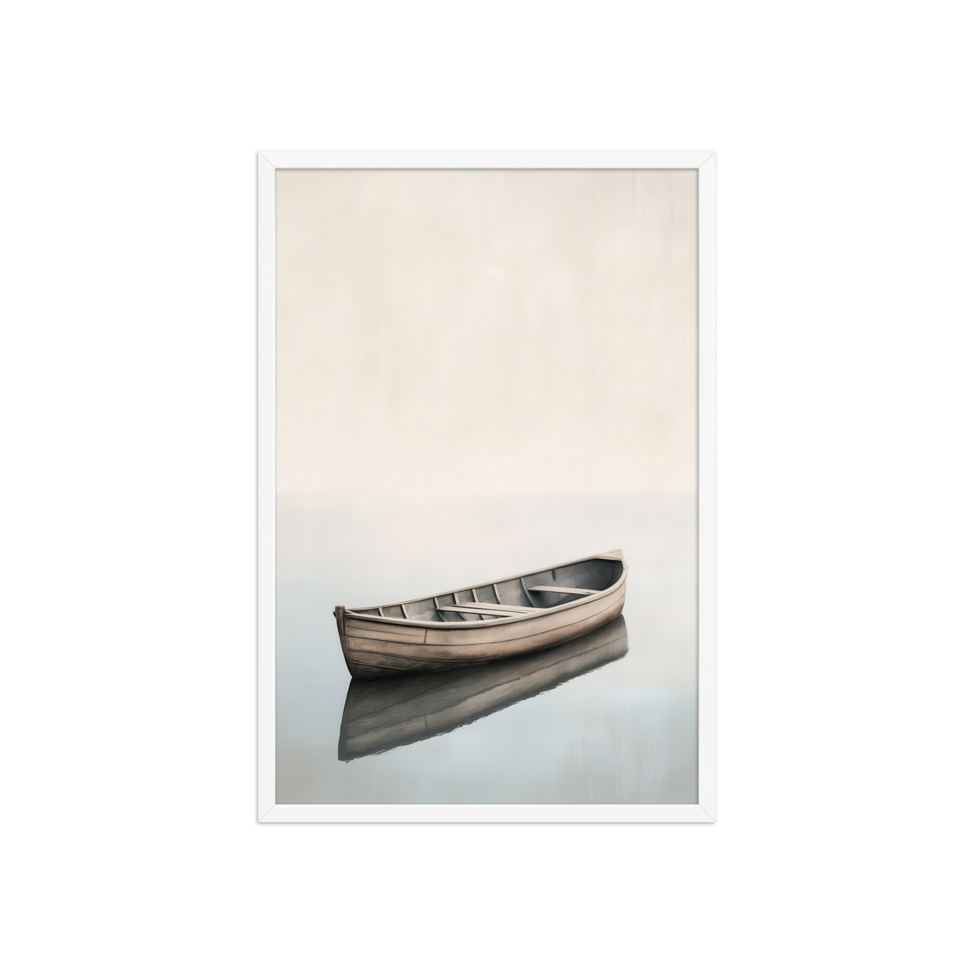 Still Waters Rowboat — Minimal Japandi Boat Wall Art — Framed Poster - Image 23