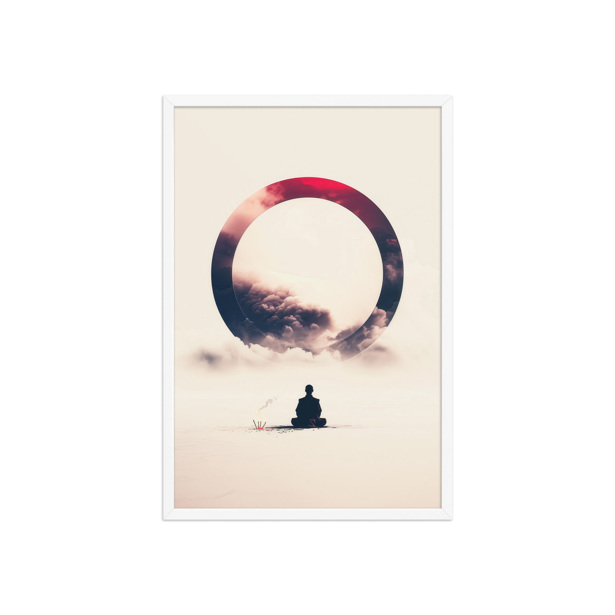 Zen Enso Horizon – Meditative Landscape with Circle Wall Art – Framed Poster - Image 23