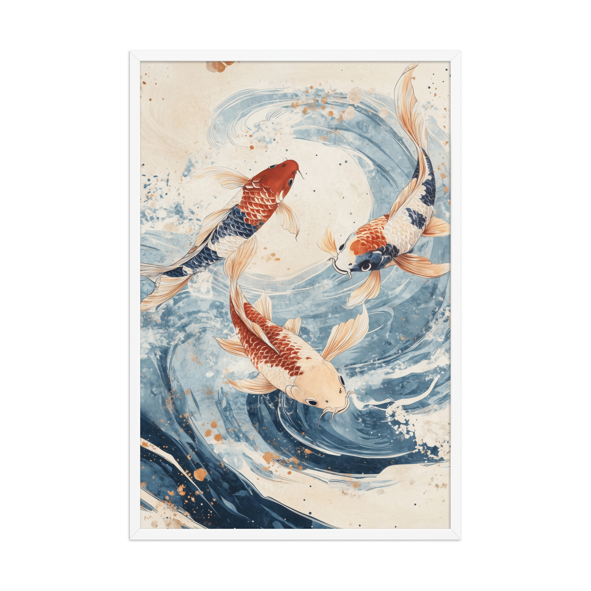 Dancing Koi Trio — Japanese Koi Wall Art — Framed Poster - Image 21
