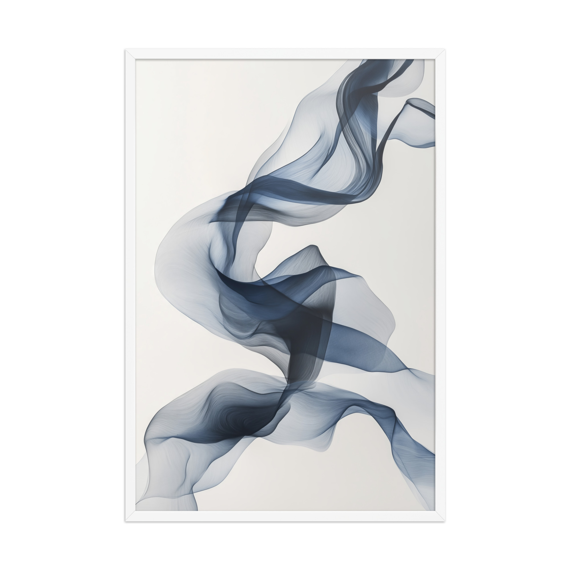 Ethereal Silk — Airy Blue Smoke Ribbon Abstract Wall Art — Framed Poster - Image 15
