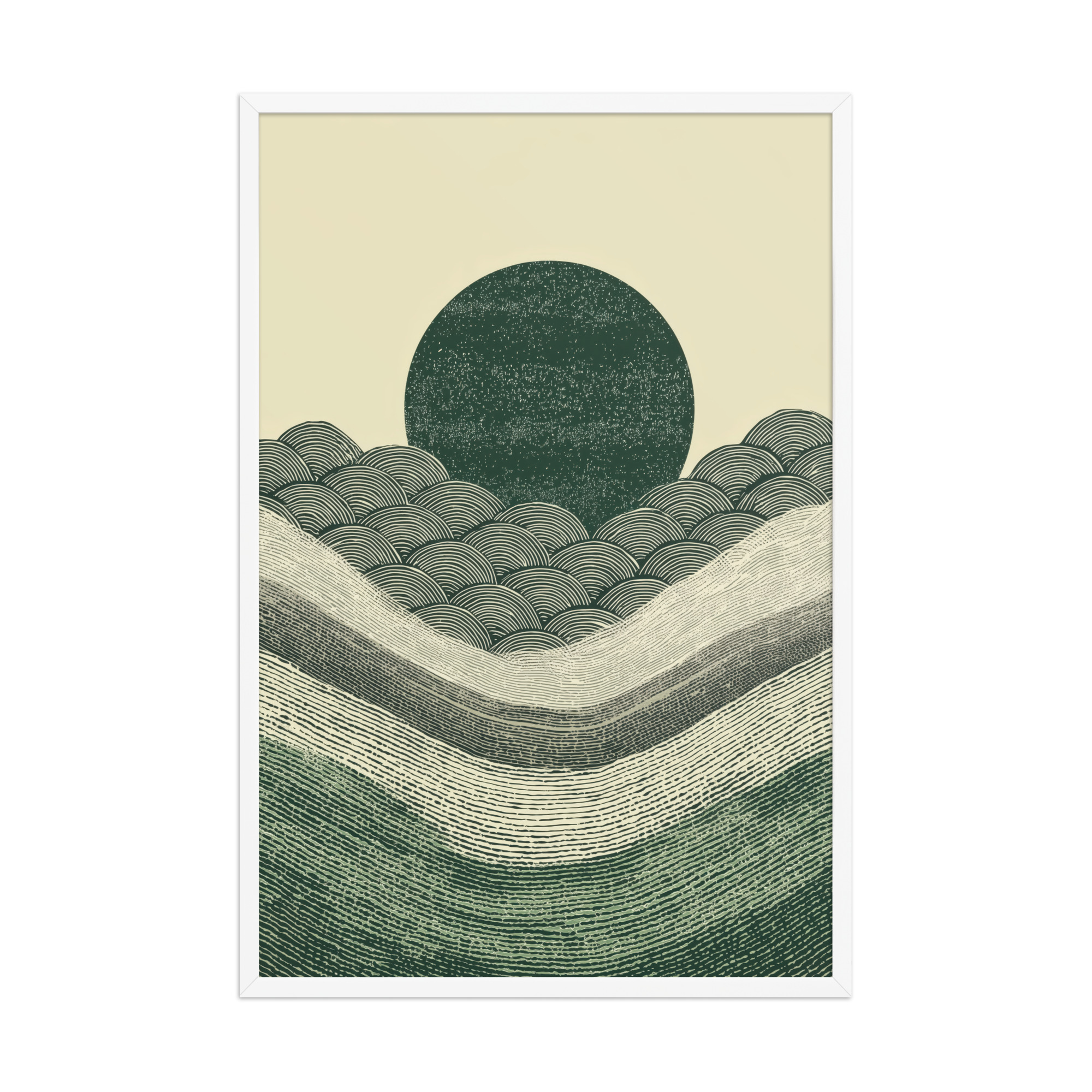 Verdant Rising — Japanese-Inspired Green Landscape Wall Art — Framed Poster - Image 18