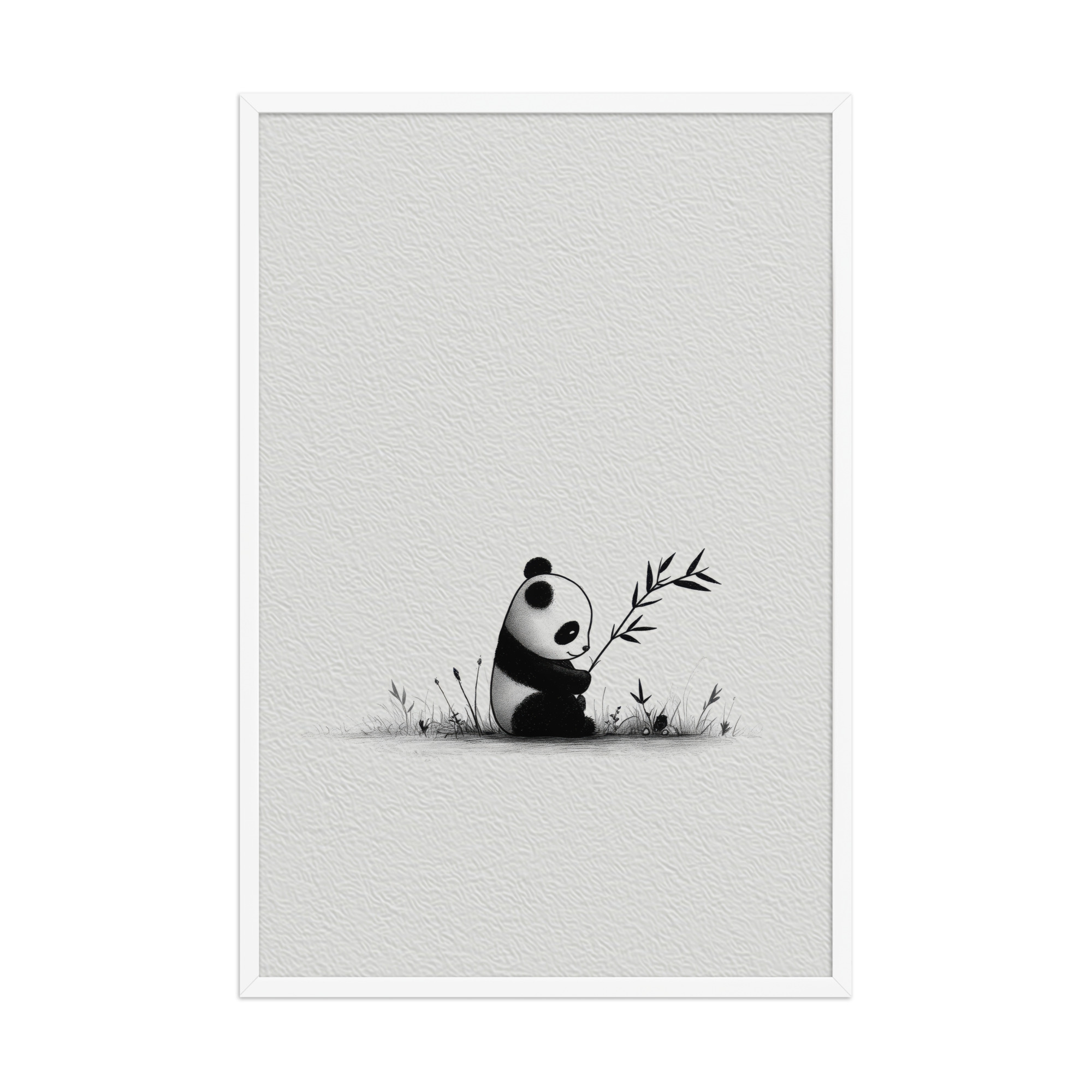 Tiny Bamboo Moment — Minimal Panda Cub with Bamboo Wall Decor — Framed Poster - Image 24
