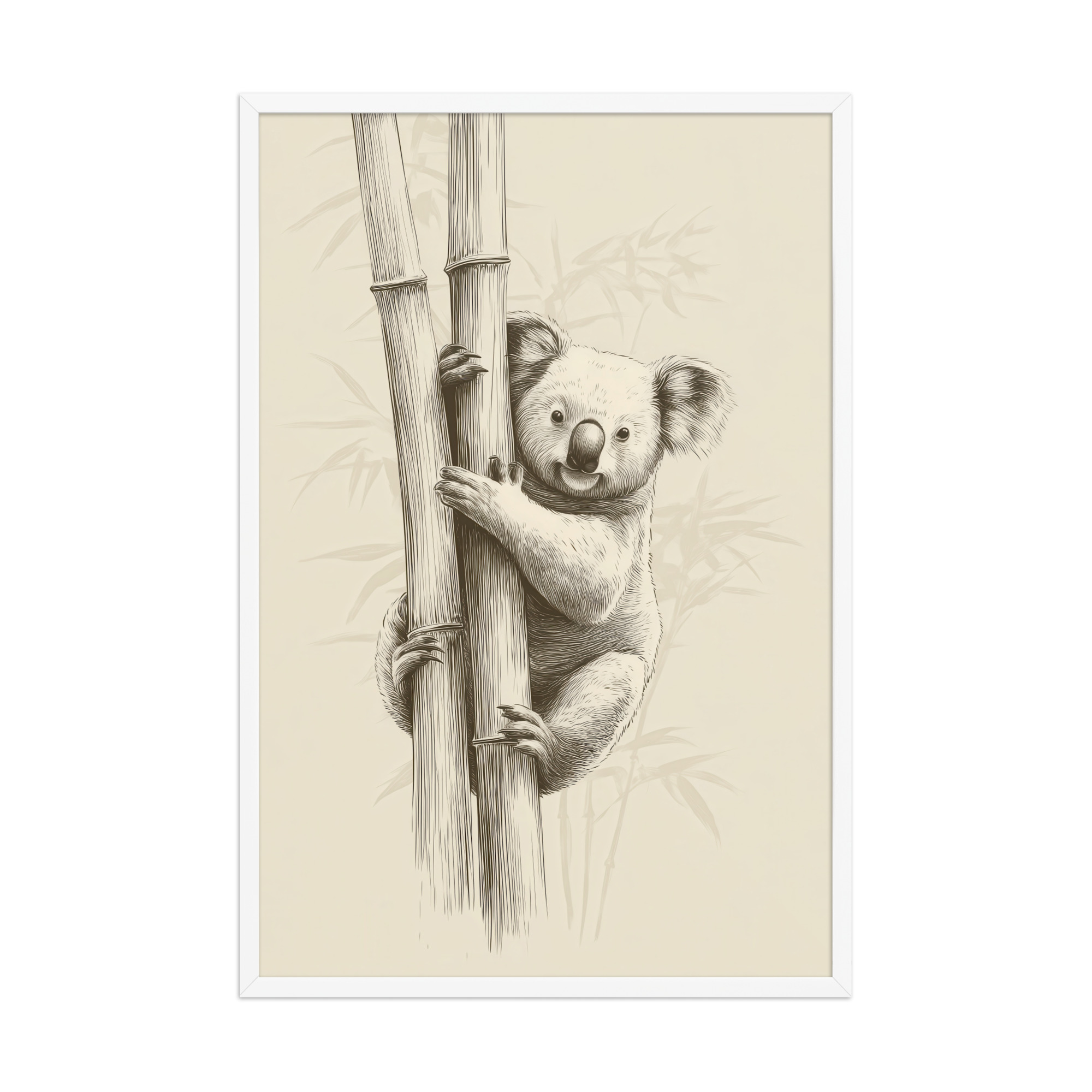 Koala Bamboo I — Koala Illustration in Warm Neutrals Wall Decor — Framed Poster - Image 24