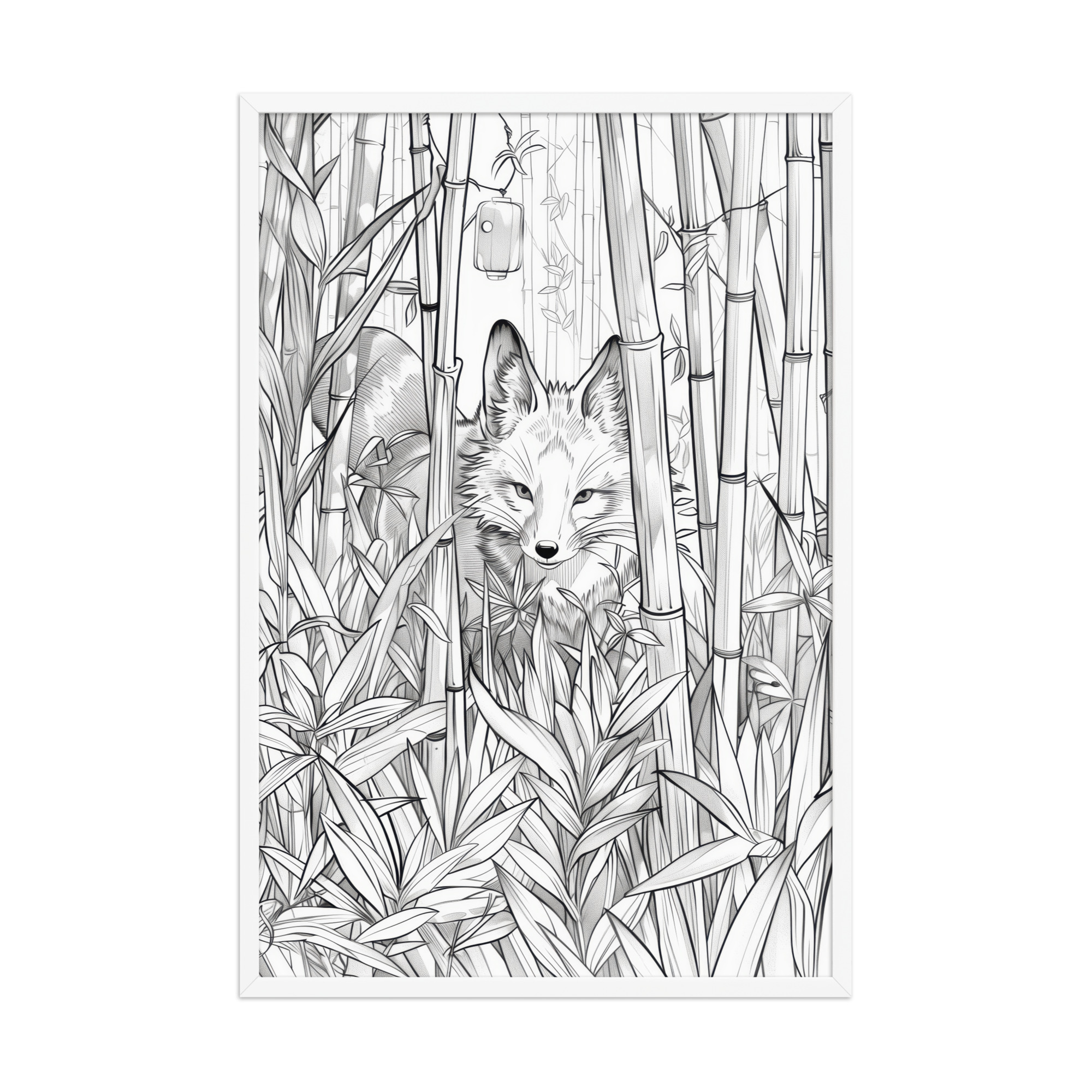 Fox Spirit in Bamboo Forest — Fox Among Bamboo Wall Decor — Framed Poster - Image 24