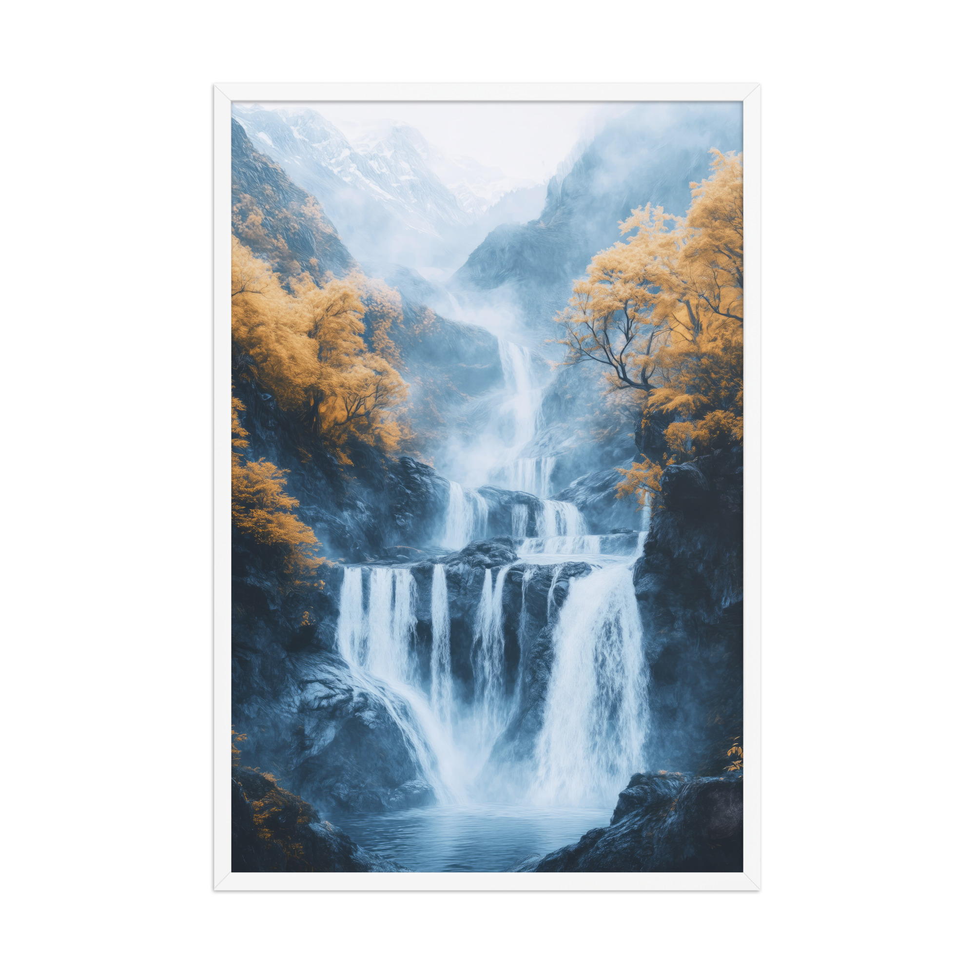 Autumn Falls — Waterfall Landscape Wall Art — Framed Poster - Image 21