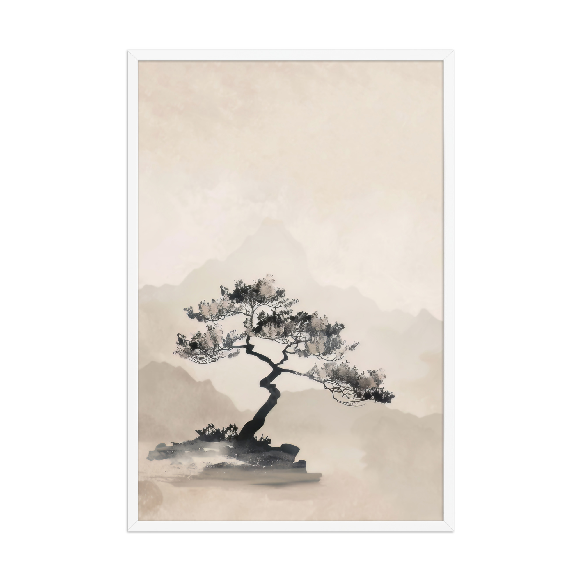 Bonsai Tree — Ink-Wash Landscape Wall Decor — Framed Poster - Image 21
