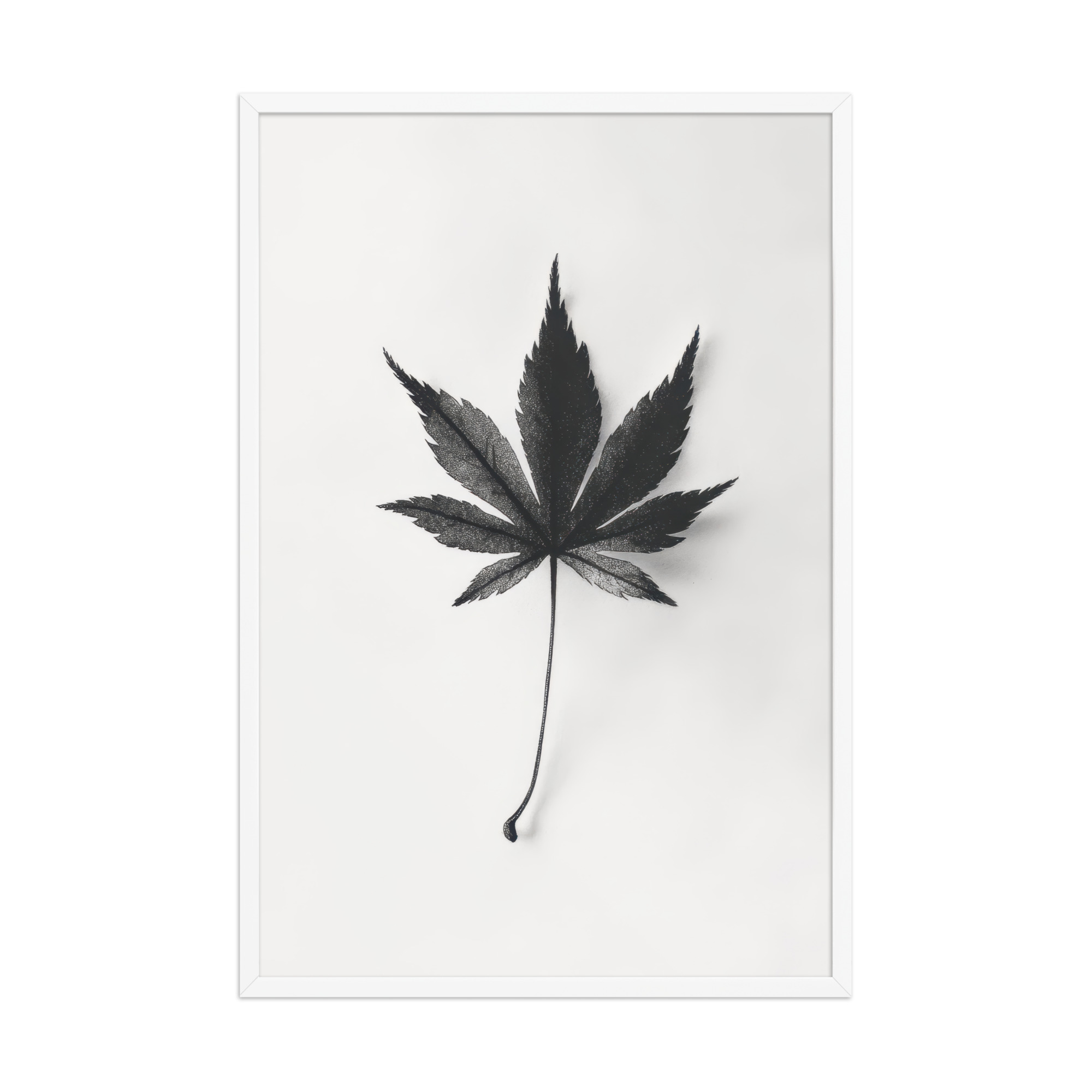 Botanical Balance — Minimal Leaf Wall Decor — Framed Poster - Image 24