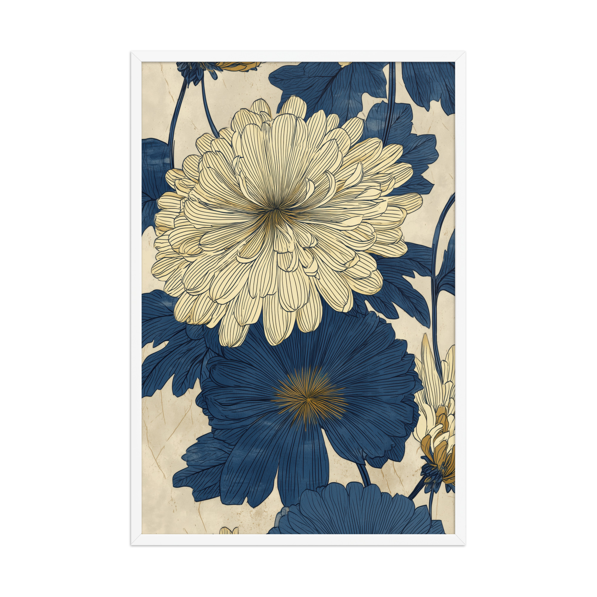 Chrysanthemum Field — Botanical Wall Art — Framed Poster - Image 9