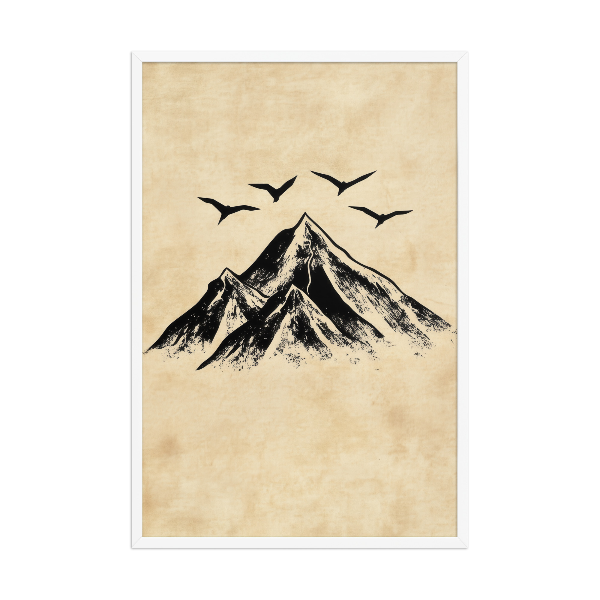Four Peaks in Ink — Mountain Landscape Wall Art — Framed Poster - Image 18