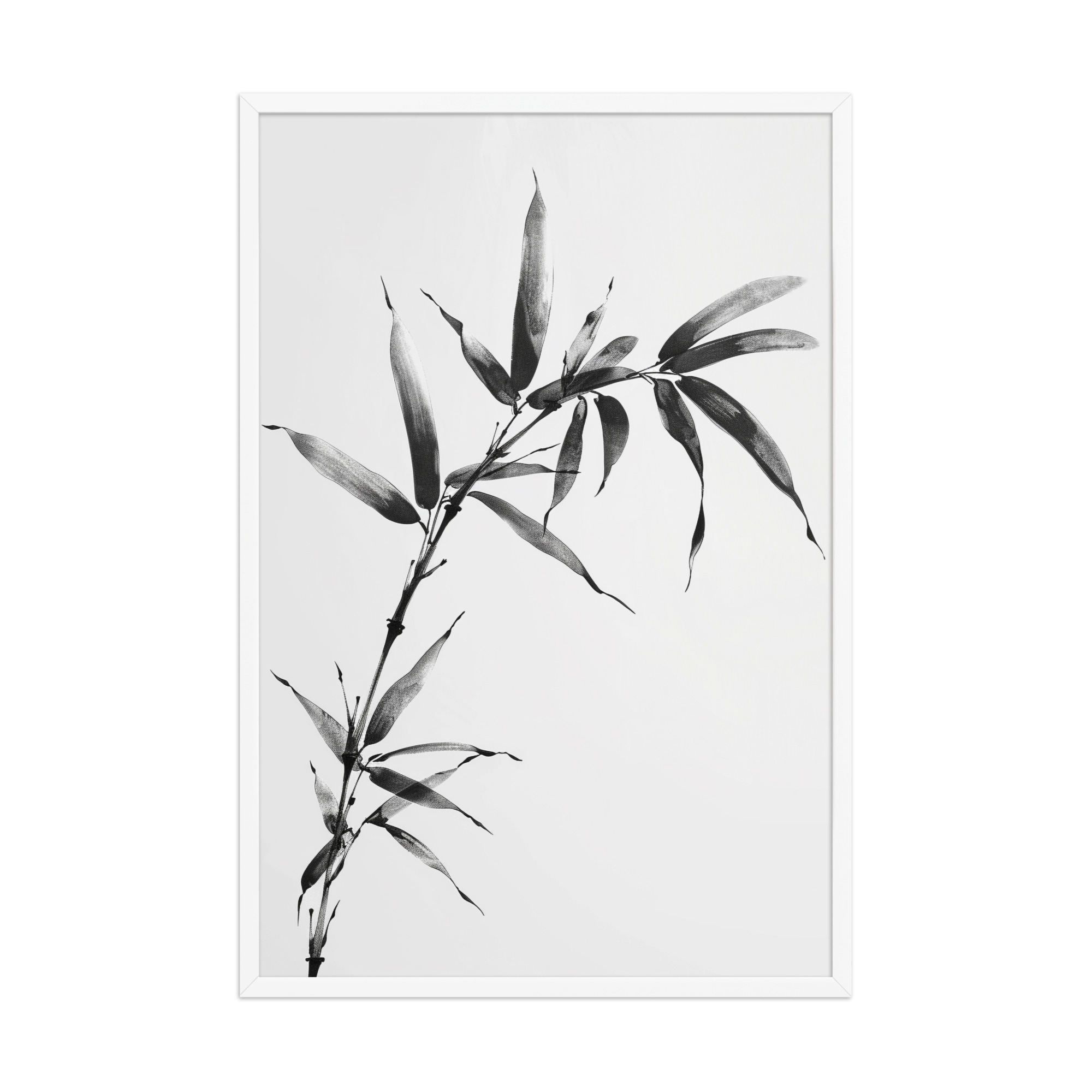 Minimalist Bamboo — Sumi-e Black Ink Wall Art — Framed Poster - Image 18