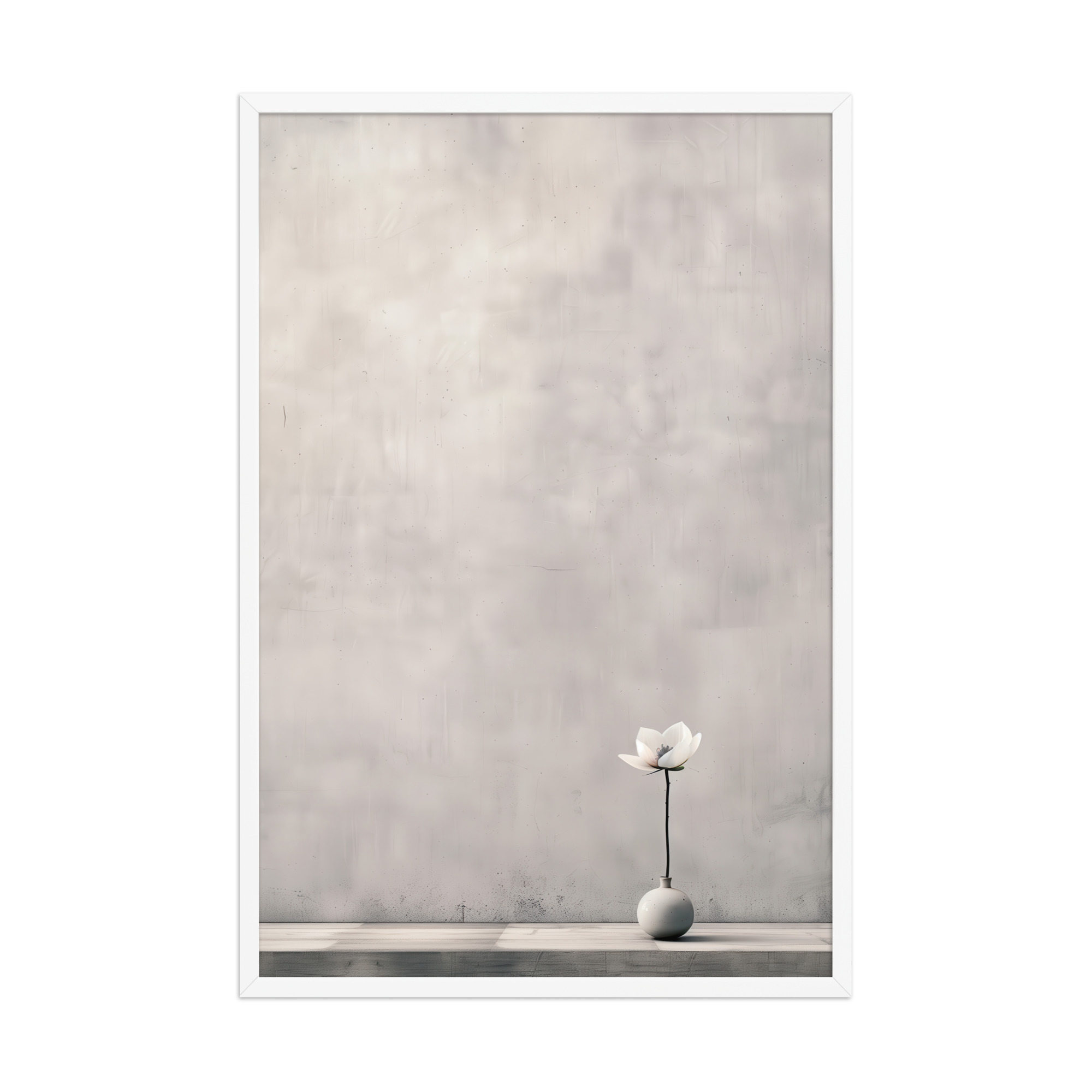 Lotus Minimalism — Single-Stem Vase Minimal Wall Decor — Framed Poster - Image 21