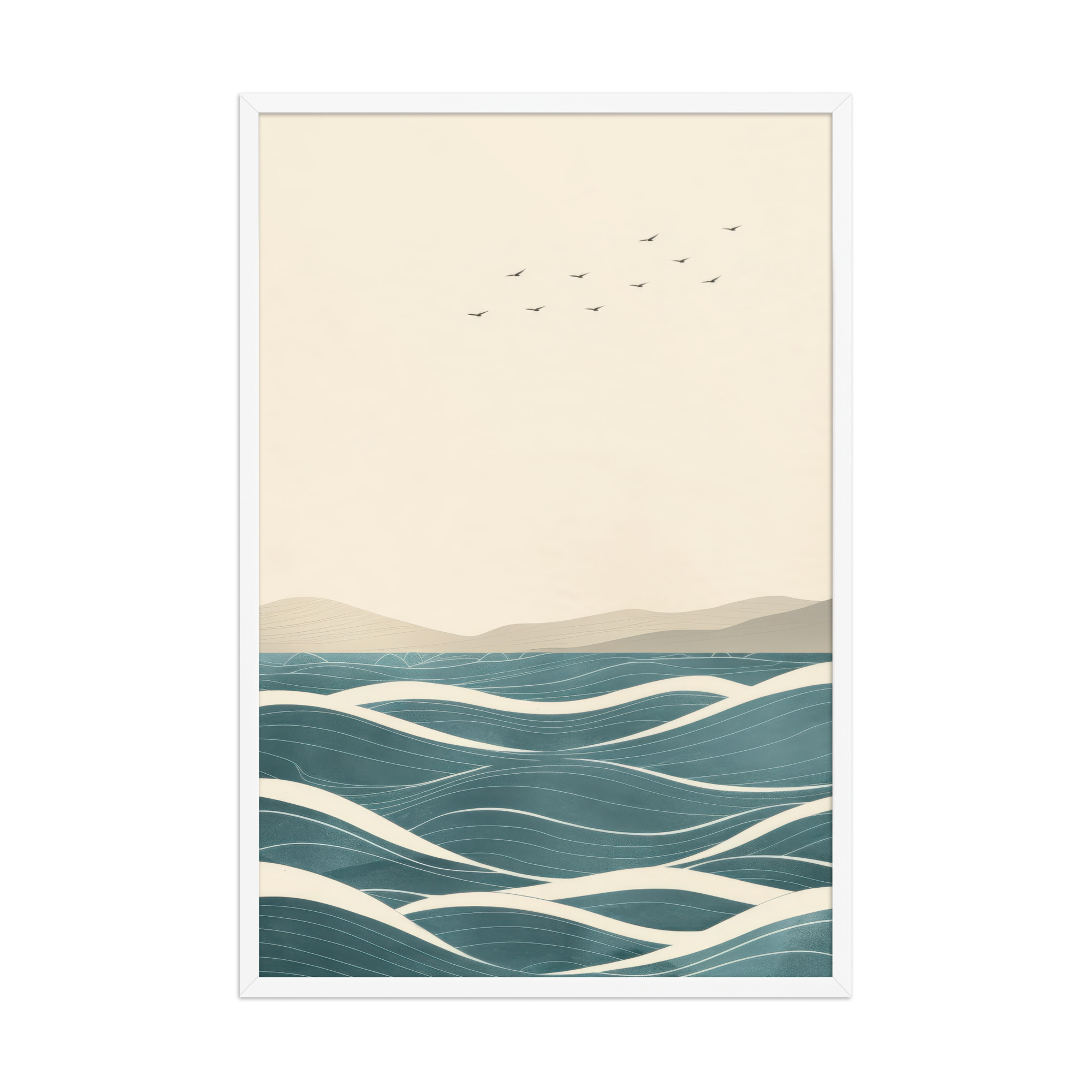 Still Horizons II — Japandi Ocean Minimalist Wall Art — Framed Poster - Image 24