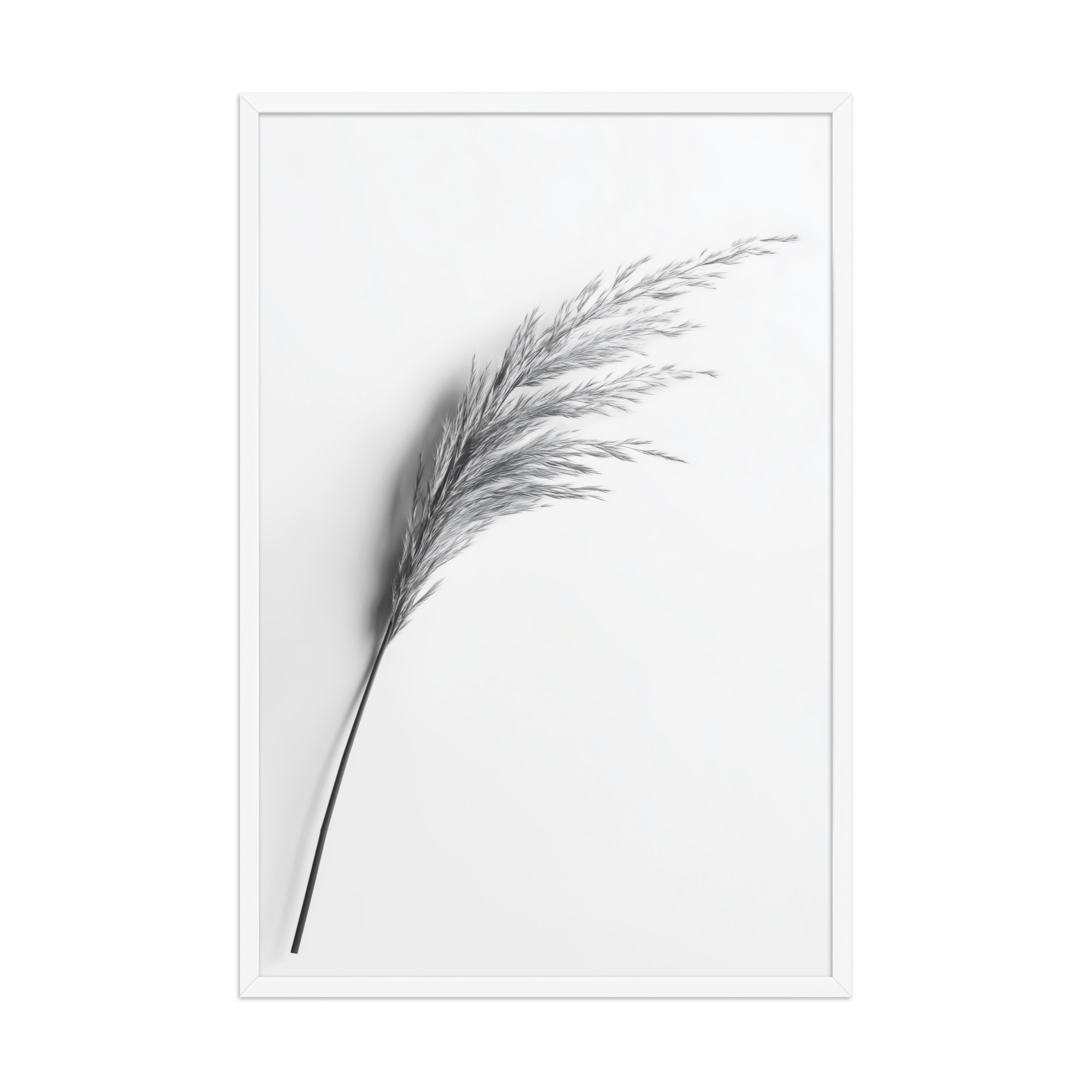 Whispering Pampas — Minimal Black & White Botanical Wall Decor — Framed Poster - Image 24