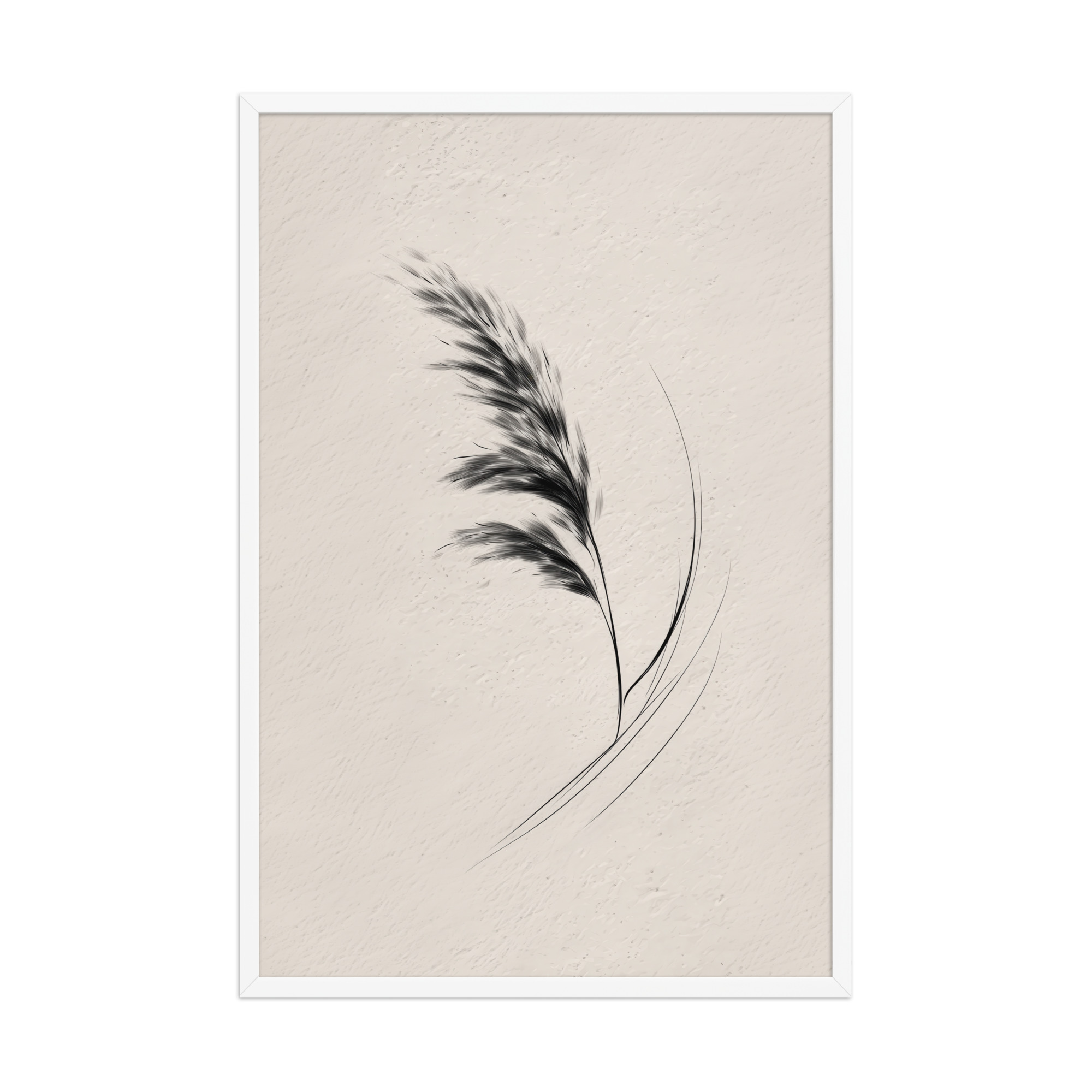 Windswept Pampas — Minimal Brush Wall Art — Framed Poster - Image 24