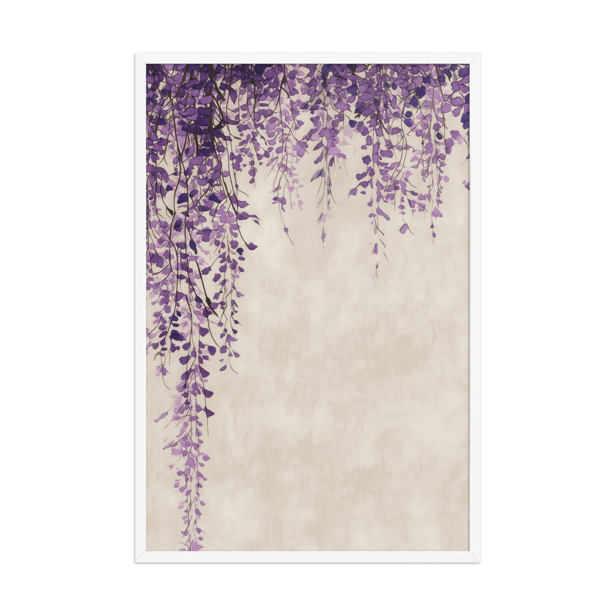 Wisteria Cascade — Japandi Hanging Floral Wall Decor — Framed Poster - Image 21