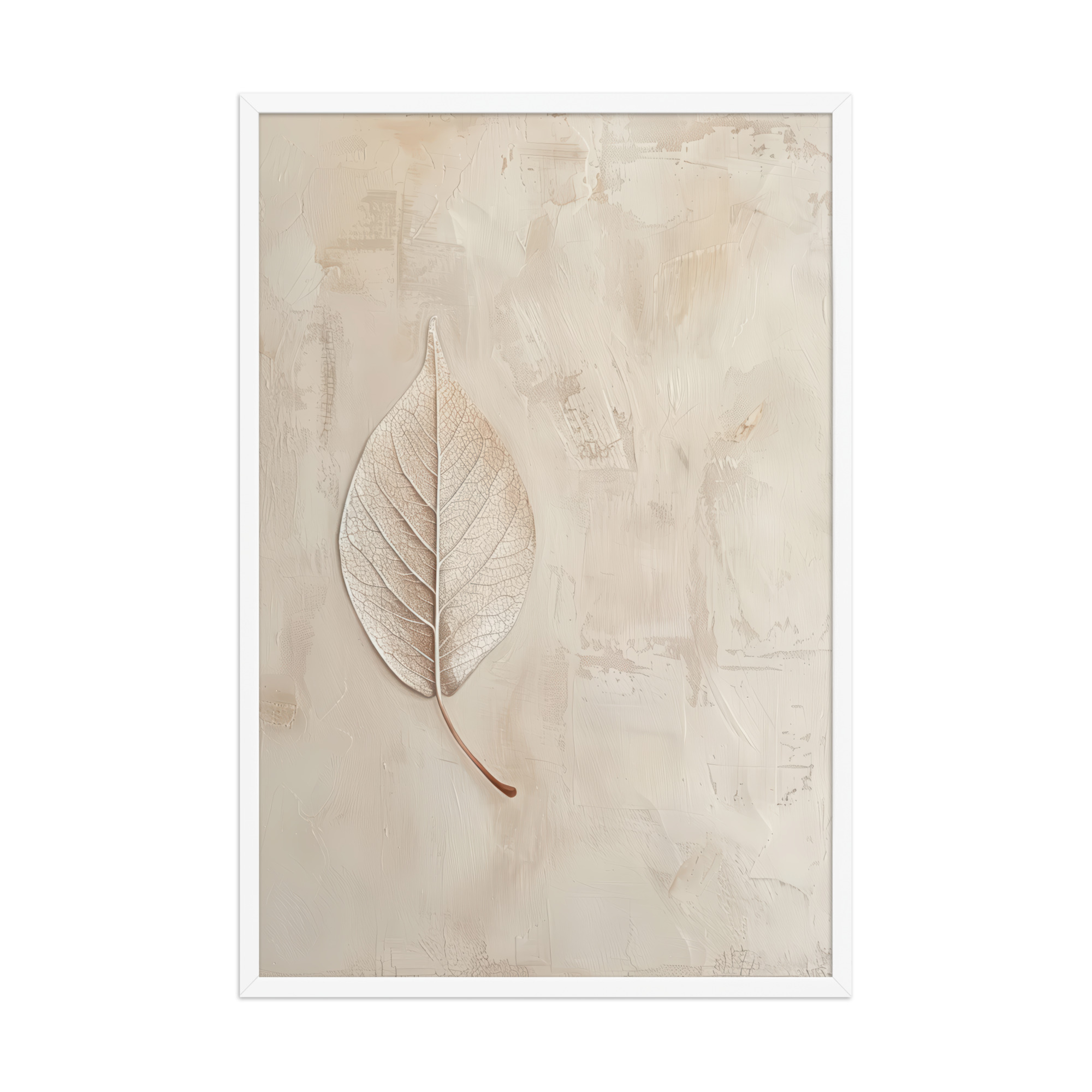 Wabi-Sabi Leaf II — Neutral Textured Botanical Wall Art — Framed Poster - Image 24