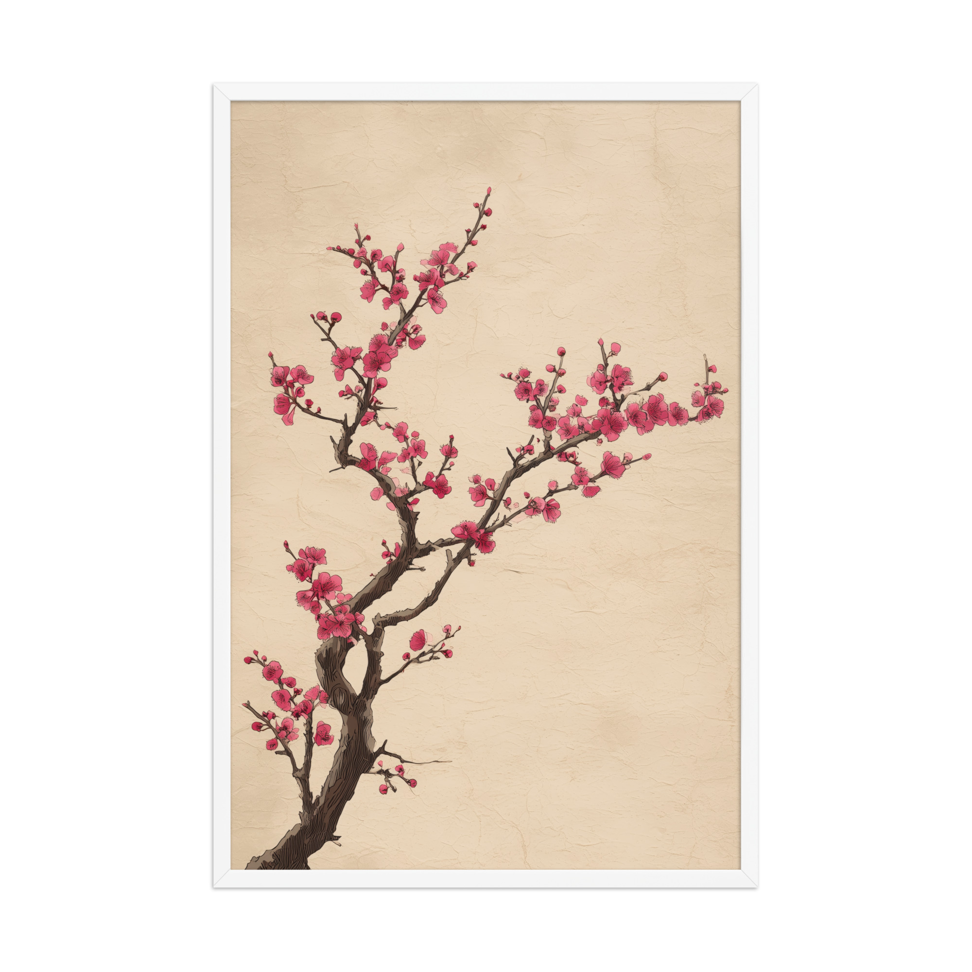 Plum Blossom Branch — Japanese Ink Illustration Wall Decor — Framed Poster - Image 21