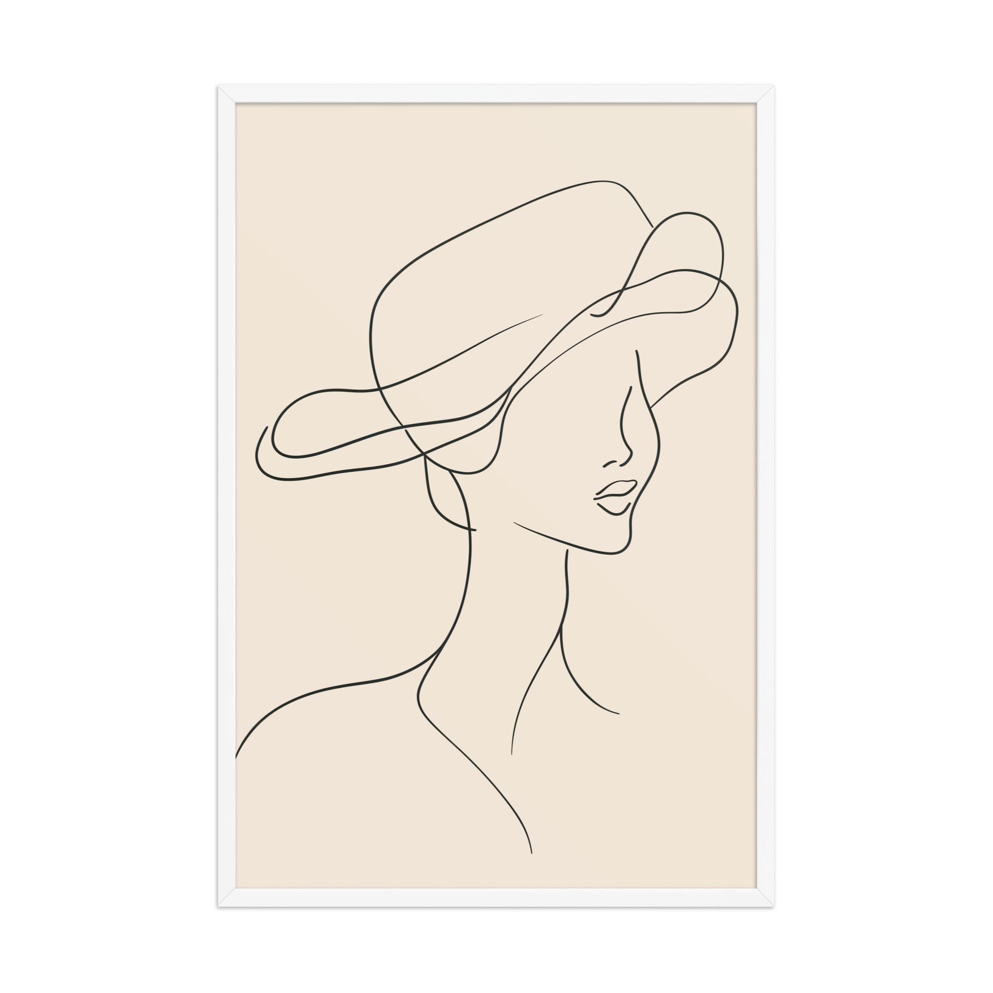 Woman in the Wind — Minimal Line Art Portrait Wall Art — Framed Poster - Image 15