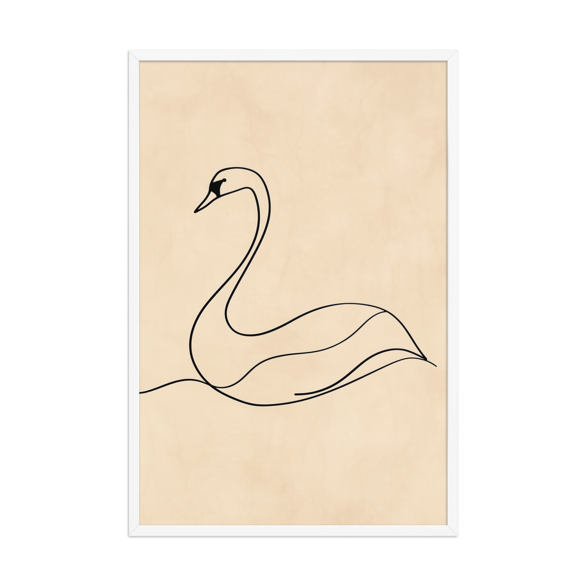Swan Flow — Minimal Line Drawing Wall Art — Framed Poster - Image 15