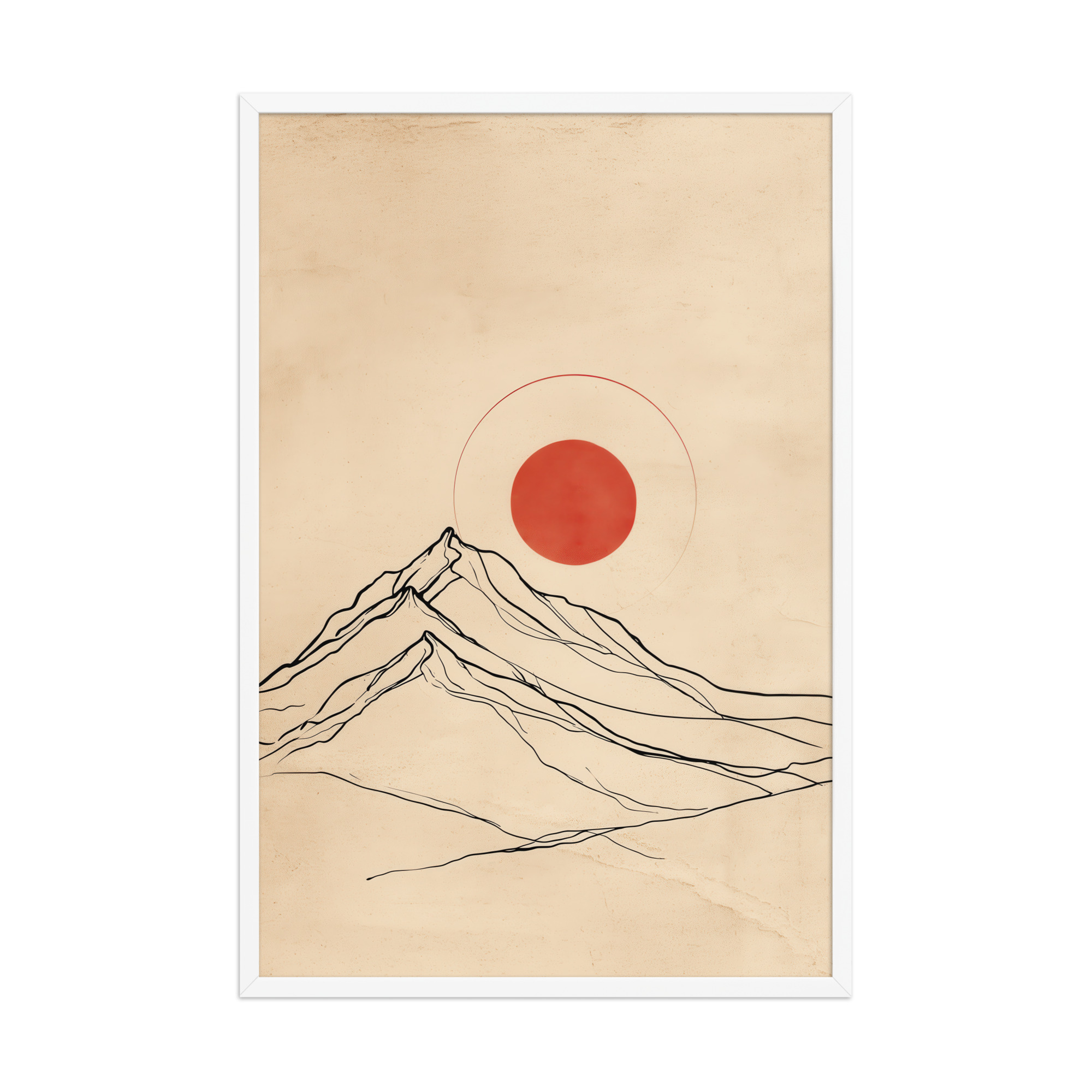 Eternal Sun — Minimal Mountain and Red Sun Wall Art — Framed Poster - Image 18