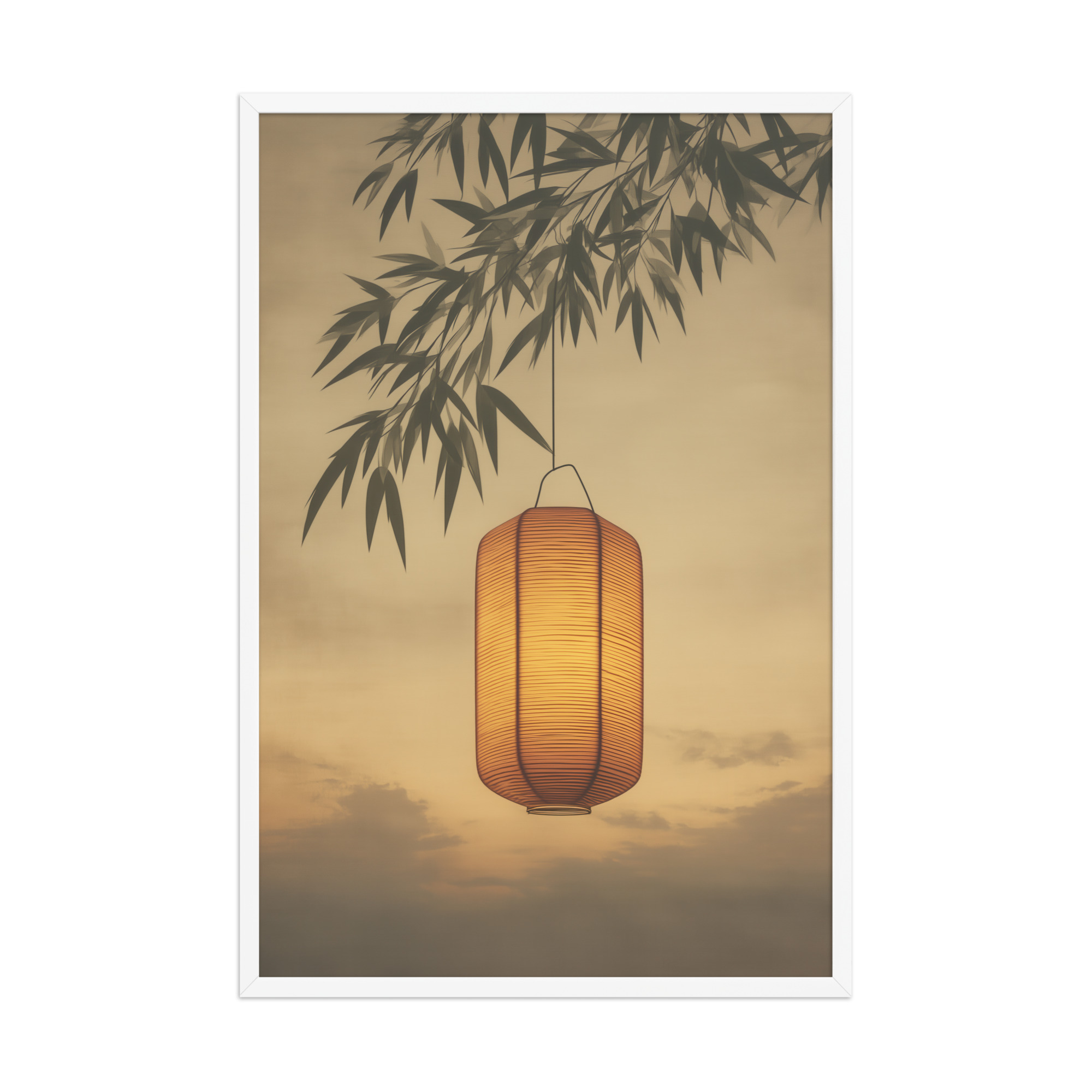 Lantern Glow — Japanese Lantern Minimal Wall Decor — Framed Poster - Image 21
