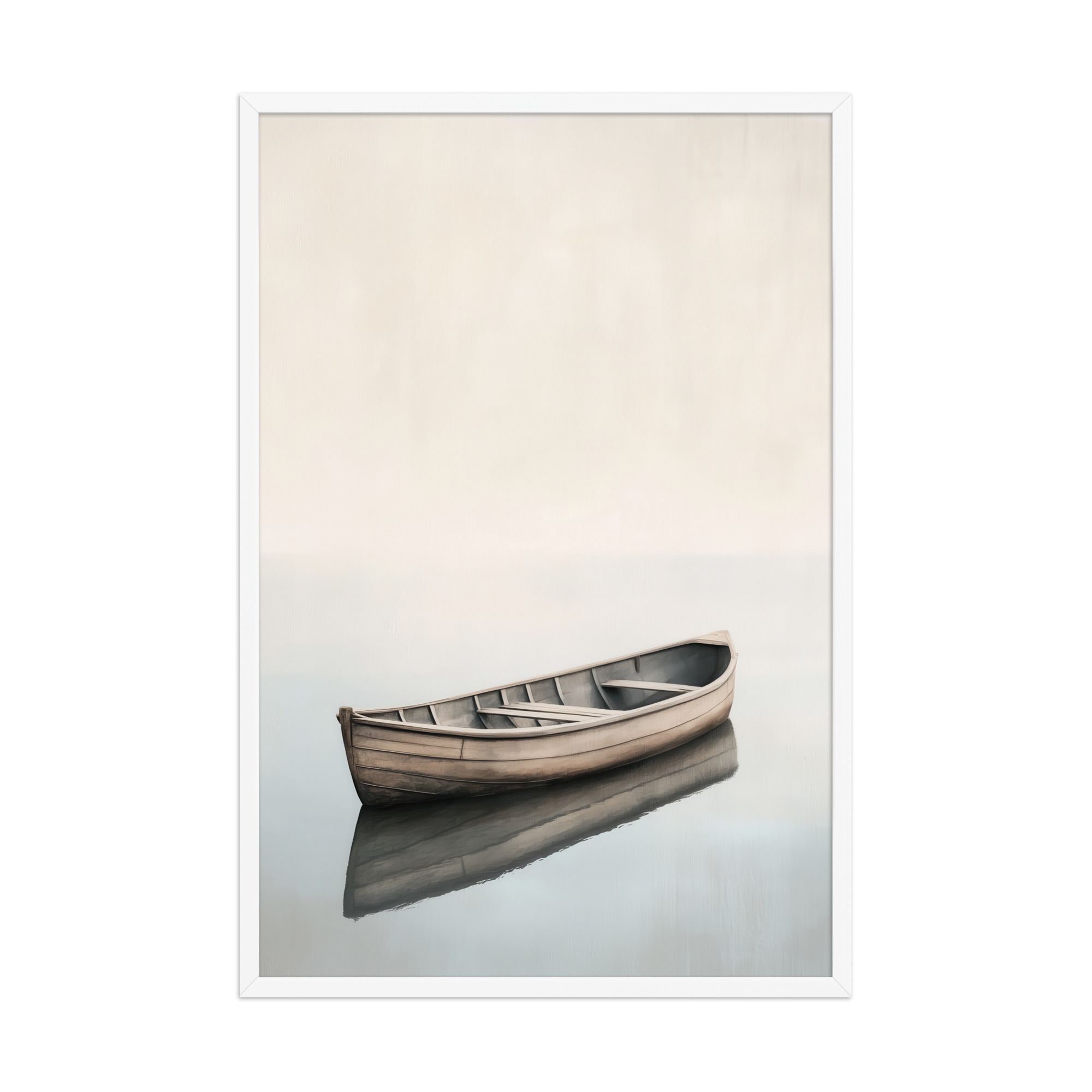 Still Waters Rowboat — Minimal Japandi Boat Wall Art — Framed Poster - Image 24