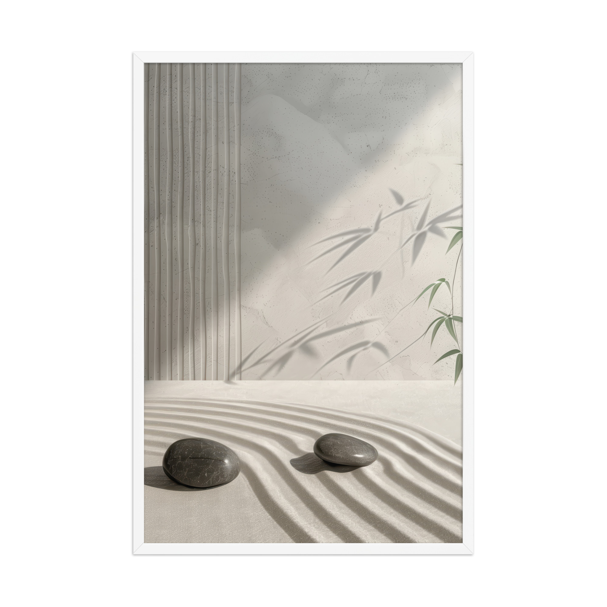 Bamboo Shadow Zen Garden Light & Shadow Japandi Wall Art – Framed Poster - Image 15