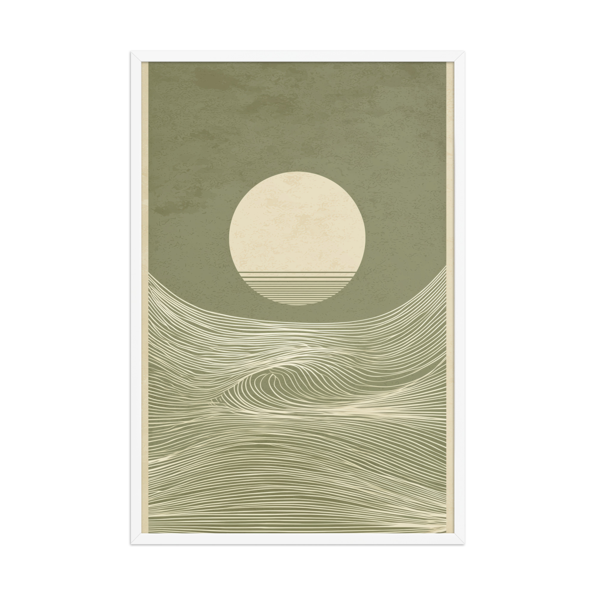 Zen Horizon Waves — Minimal Sunset Landscape Wall Decor — Framed Poster - Image 18