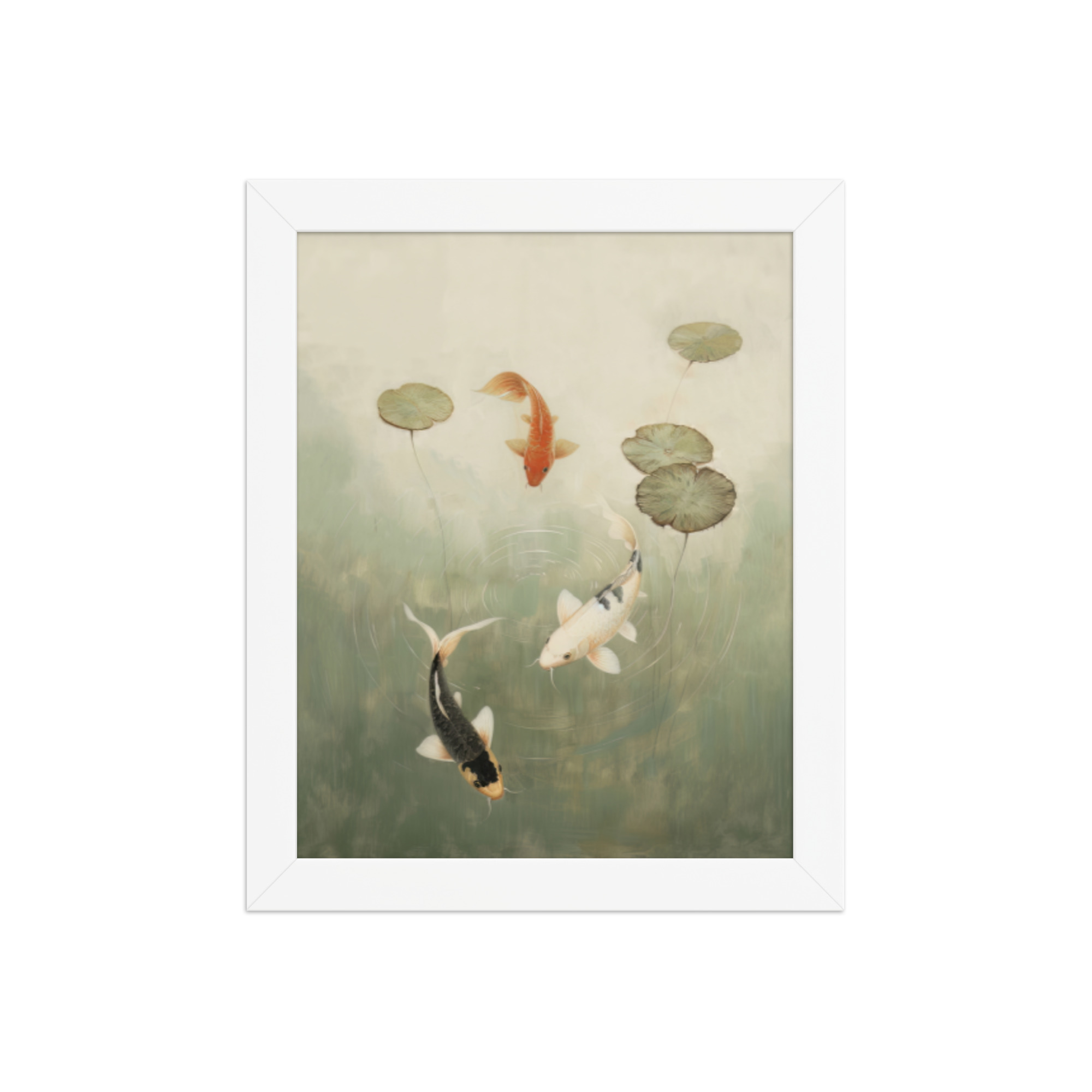 Koi Among Lilies — Tranquil Pond Art — Framed Poster - Image 17