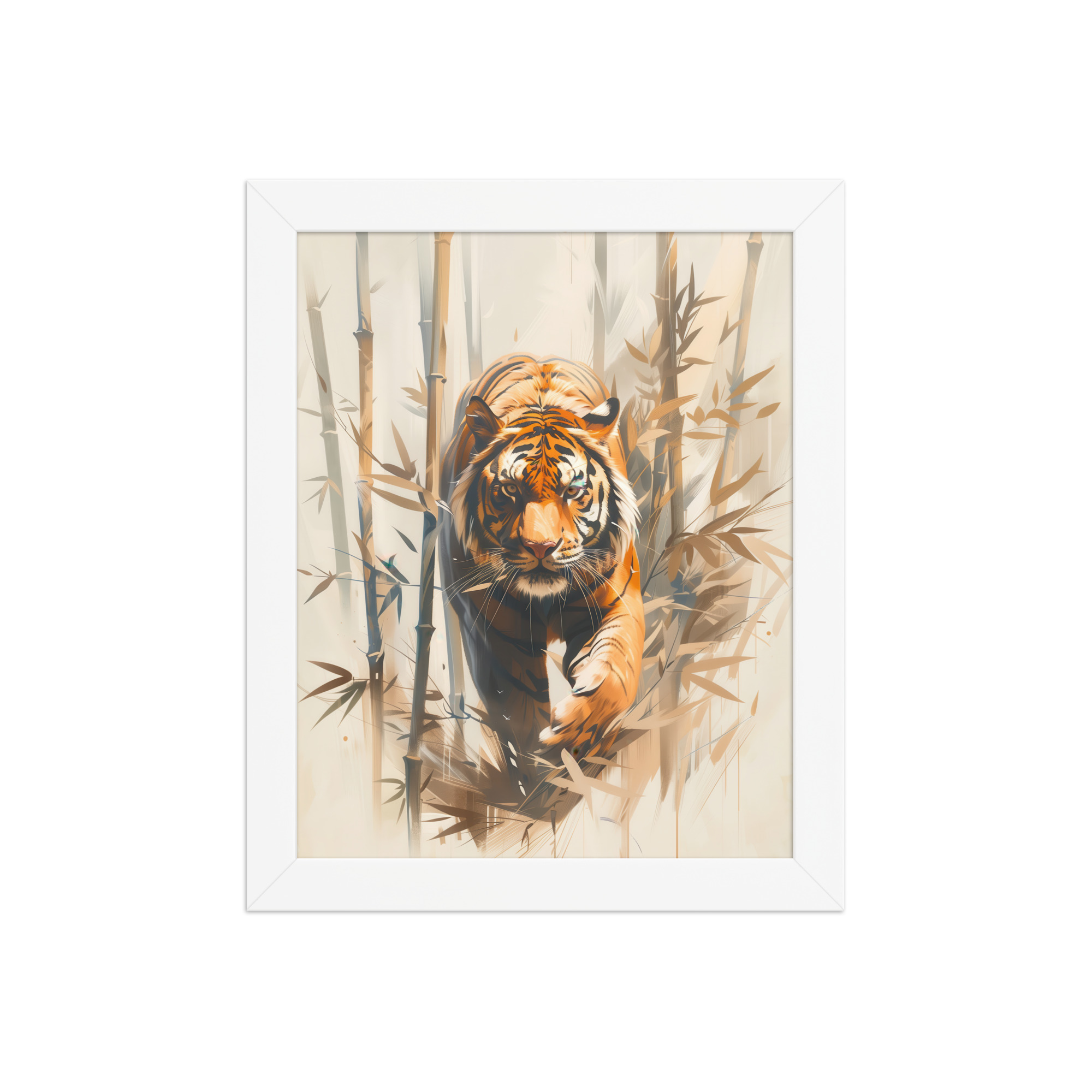 Tiger in Bamboo Mist — Wildlife Tiger in Dynamic Jungle Wall Art — Framed Poster - Image 17