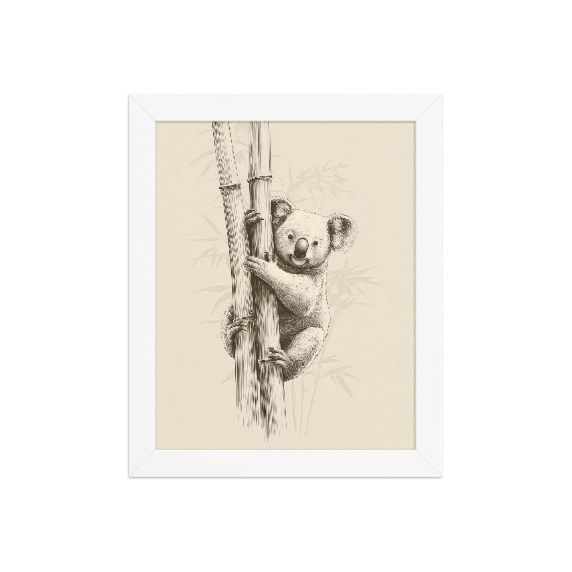 Koala Bamboo I — Koala Illustration in Warm Neutrals Wall Decor — Framed Poster - Image 17