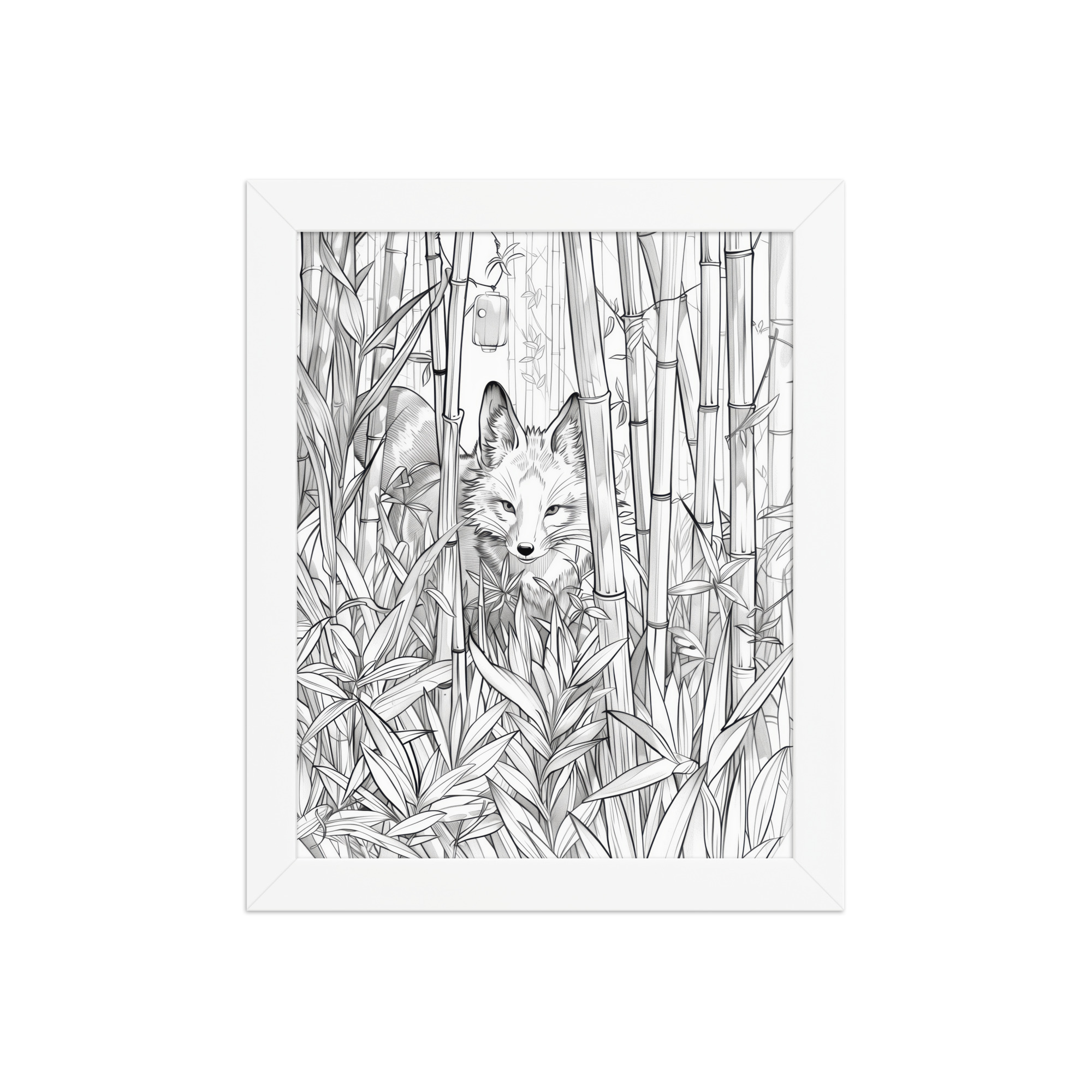 Fox Spirit in Bamboo Forest — Fox Among Bamboo Wall Decor — Framed Poster - Image 17