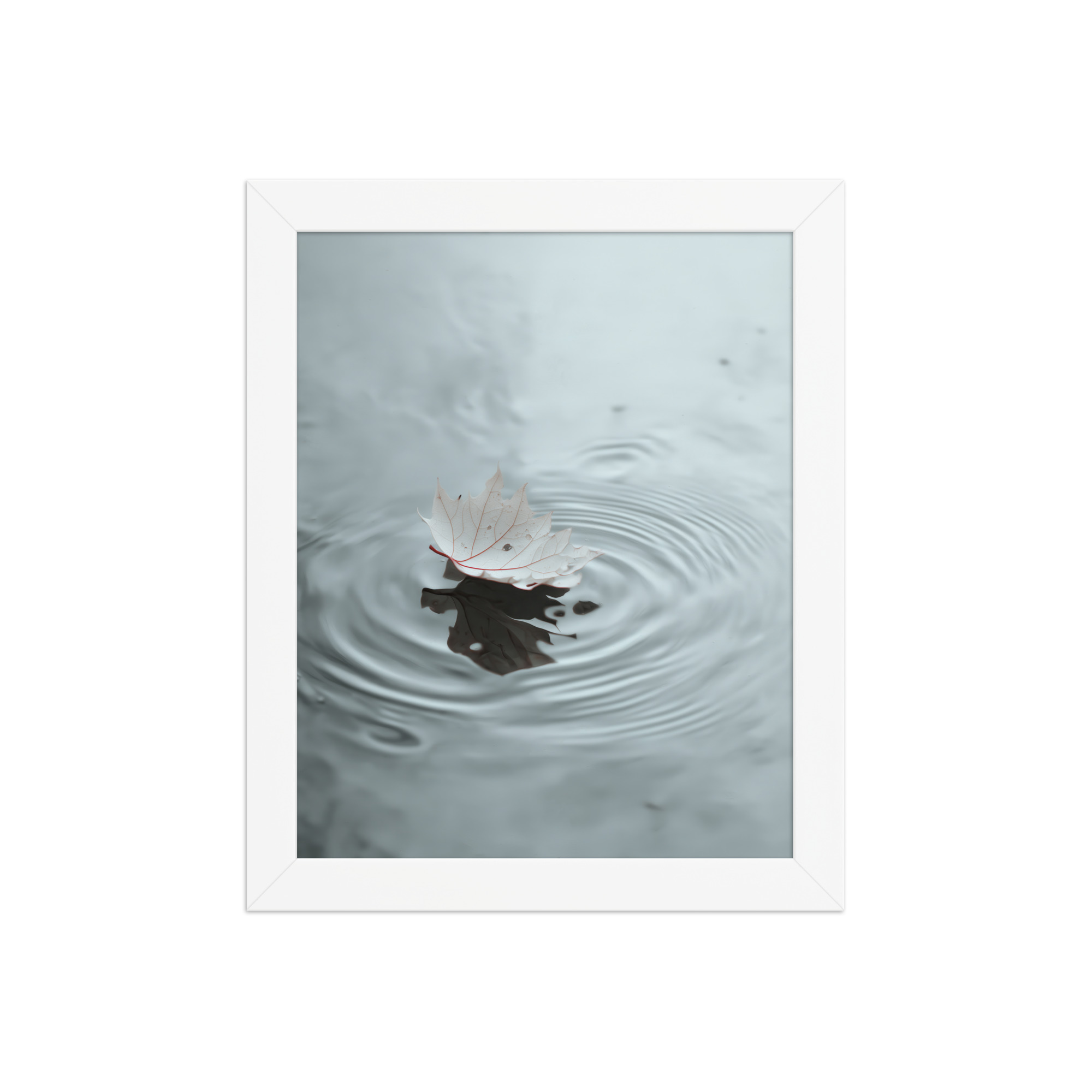 Floating Stillness — Leaf on Water Wall Decor — Framed Poster - Image 17