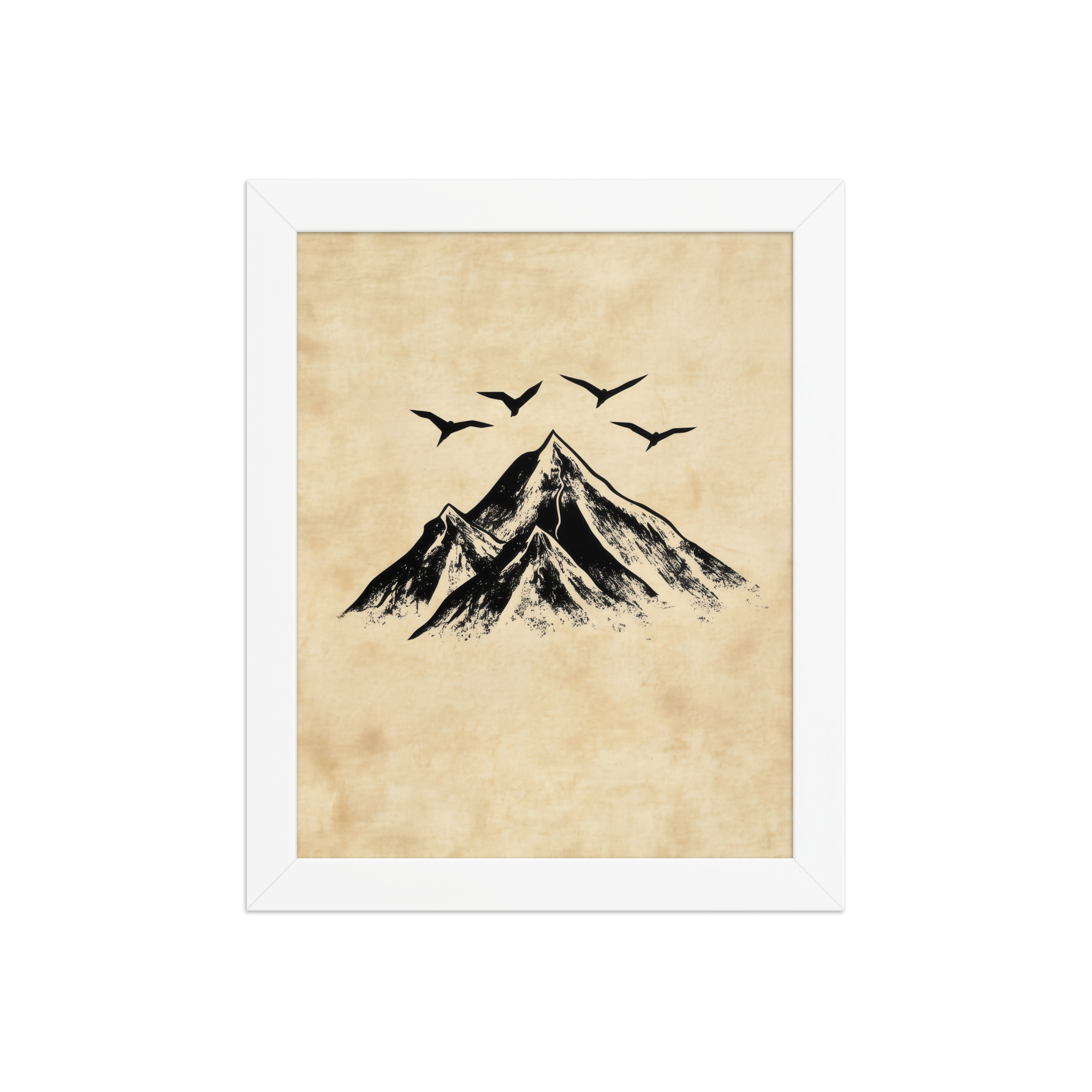 Four Peaks in Ink — Mountain Landscape Wall Art — Framed Poster - Image 13