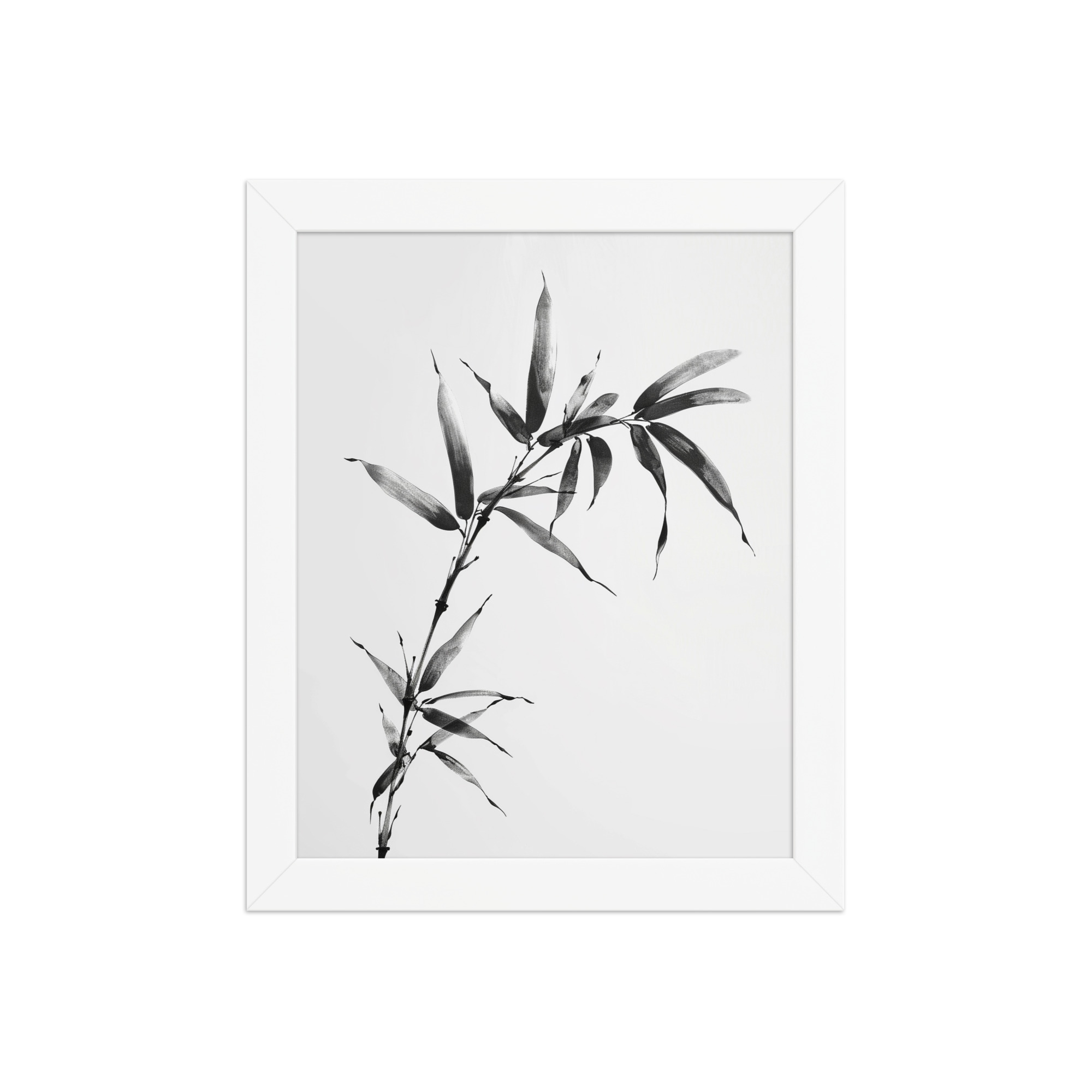 Minimalist Bamboo — Sumi-e Black Ink Wall Art — Framed Poster - Image 13