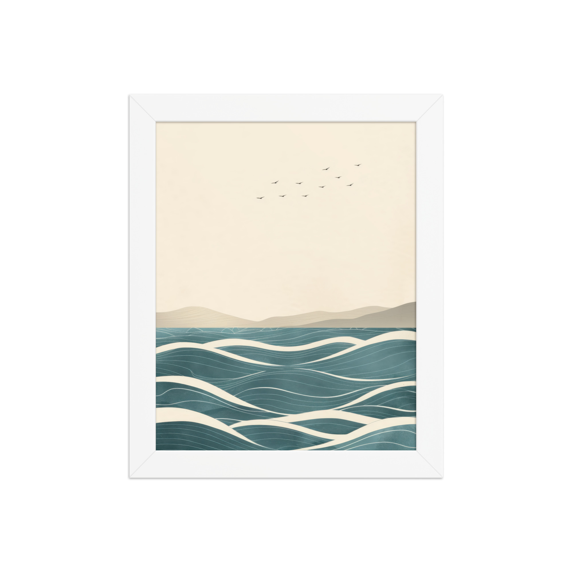 Still Horizons II — Japandi Ocean Minimalist Wall Art — Framed Poster - Image 17