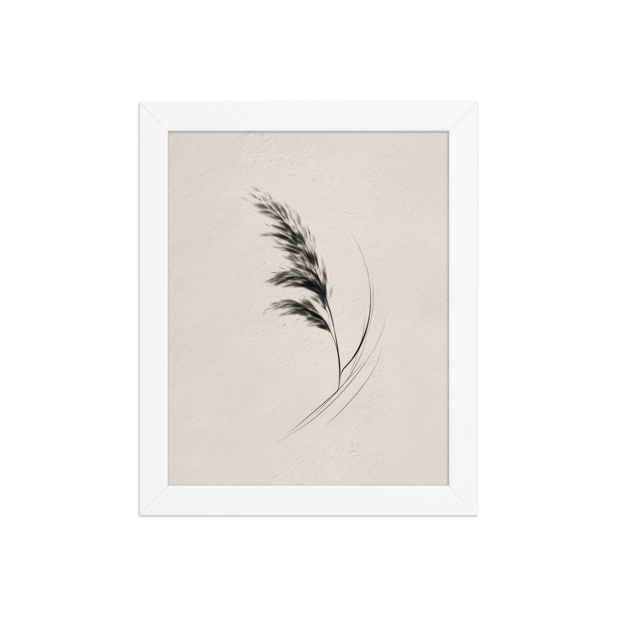 Windswept Pampas — Minimal Brush Wall Art — Framed Poster - Image 17